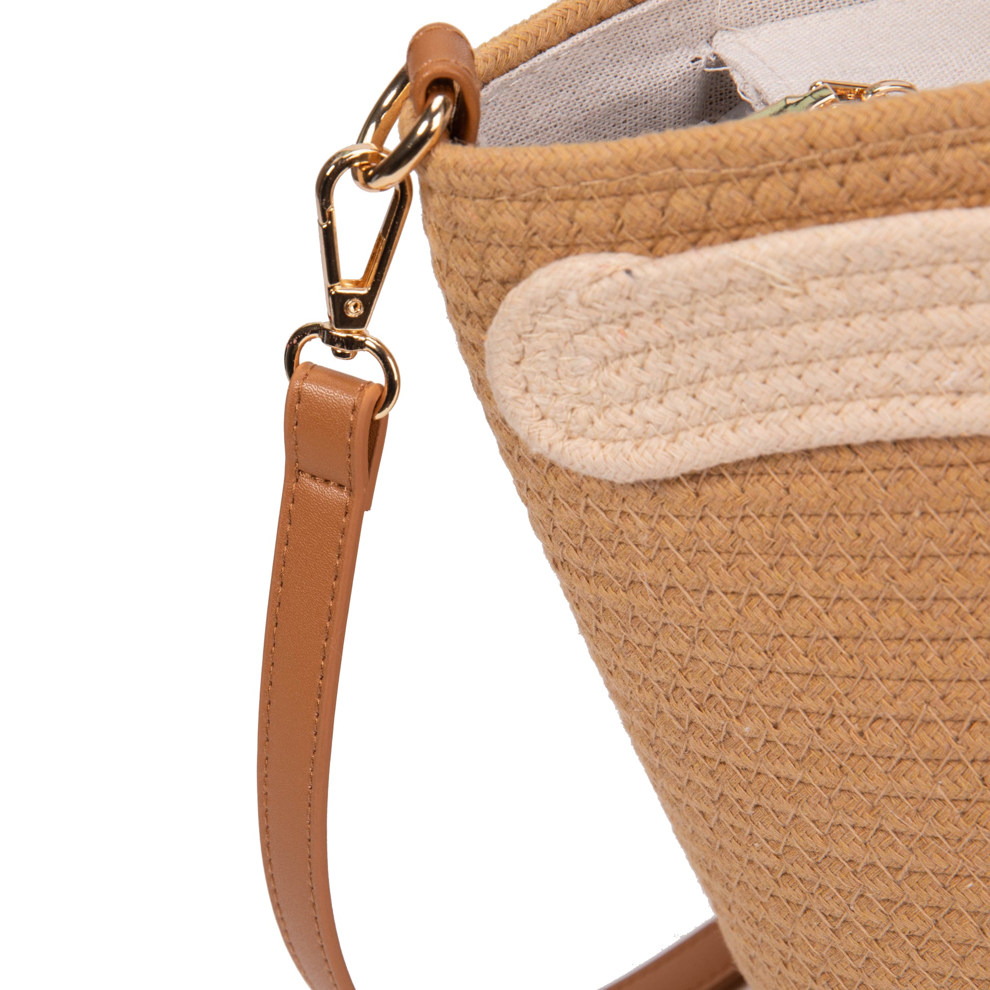 Capazo de cuerda con doble C decorativa y bandolera | Bolso tote verano