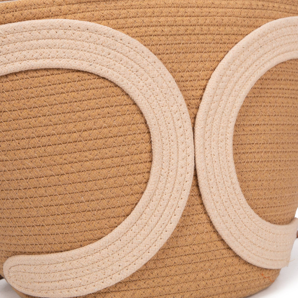 Capazo de cuerda con doble C decorativa y bandolera | Bolso tote verano