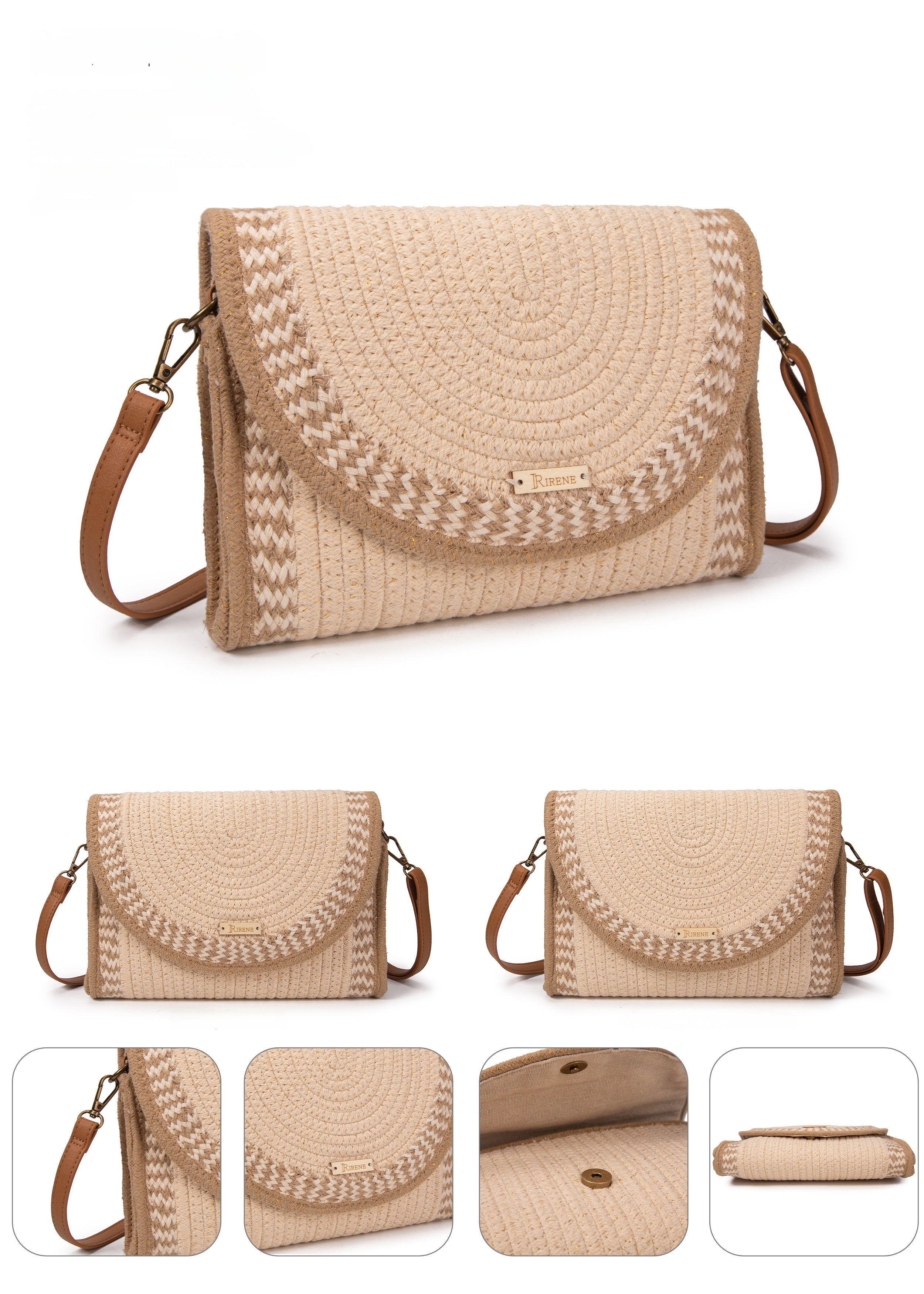 👜 Bolso Bandolera Elegante Rafia Mujer | CAMAR