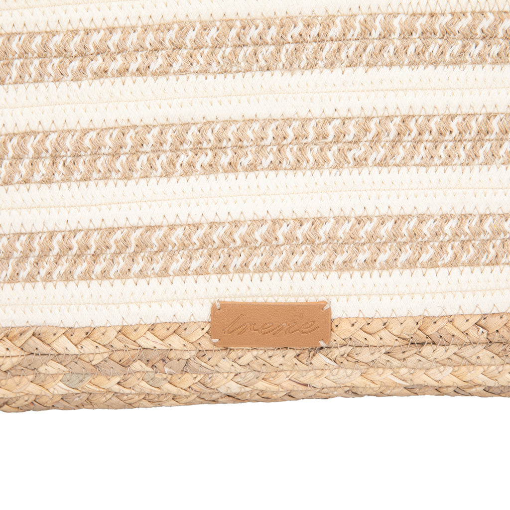 Maletín de rafia con asas de bambú y bandolera | Bolso laptop Irene Bag