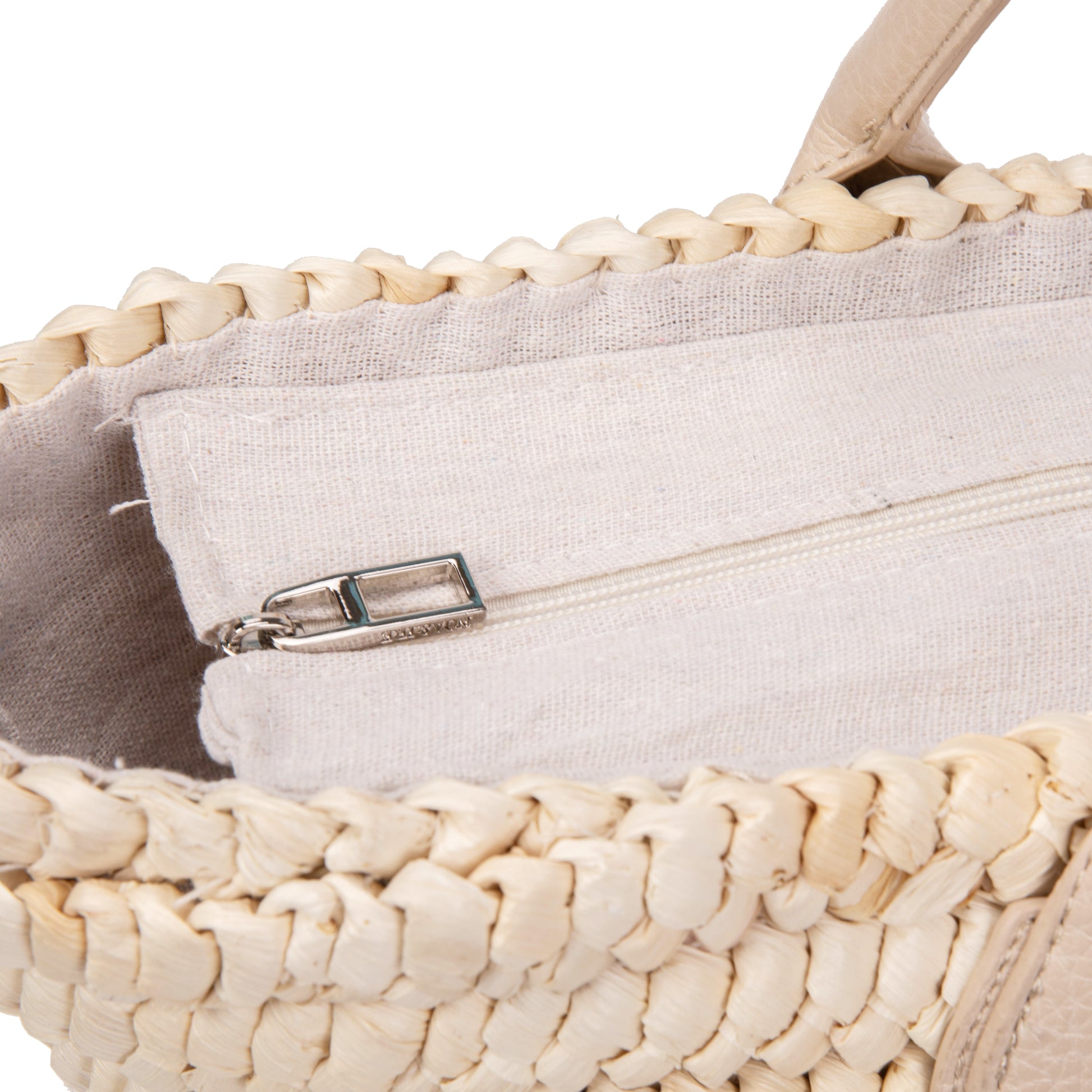 Capazo de palma trenzada con asas de piel vegana | Noa&IRE Seaside Tote