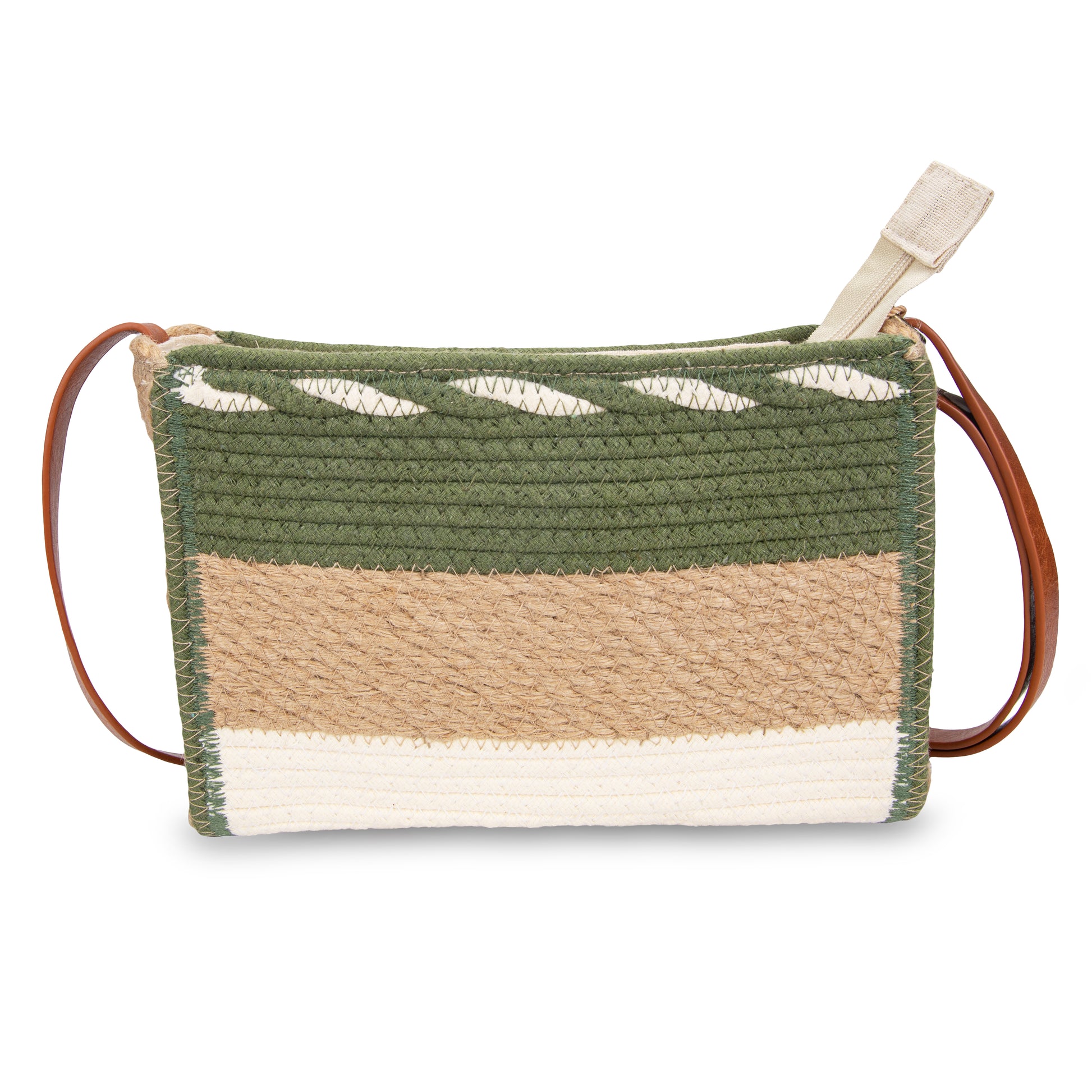 Bandolera de cuerda trenzada tricolor | Irene Eco Crossbody