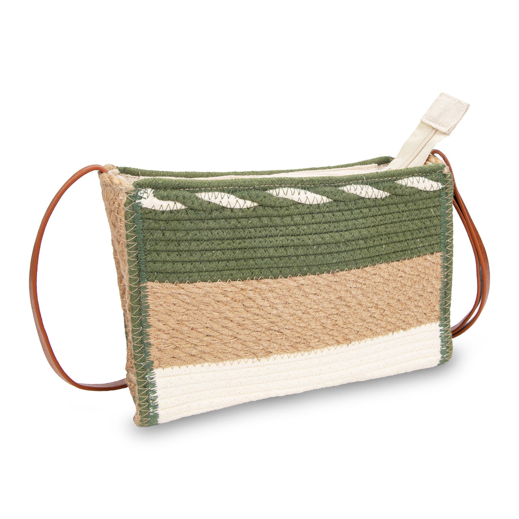 Bandolera de cuerda trenzada tricolor | Irene Eco Crossbody