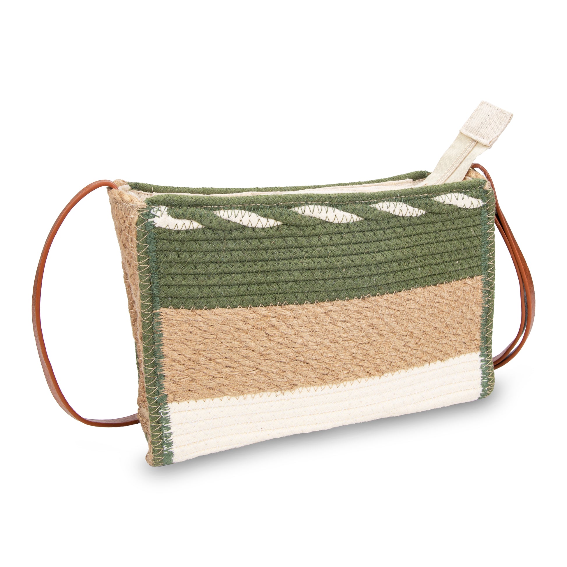 Bandolera de cuerda trenzada tricolor | Irene Eco Crossbody