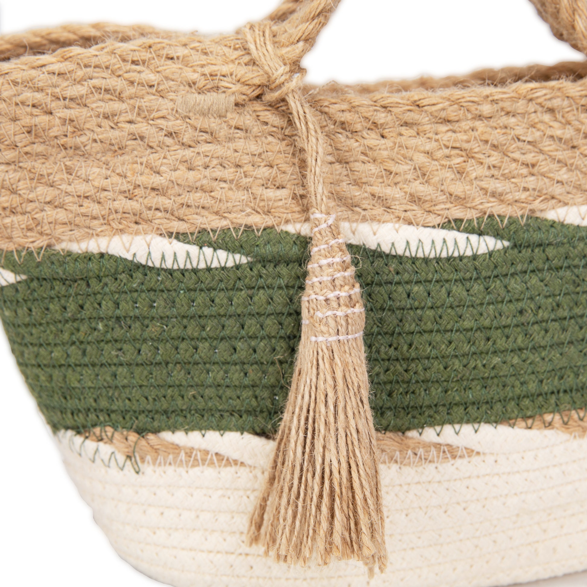 Bolso jute & algodón con borla | Irene® Riviera Tassel Bag