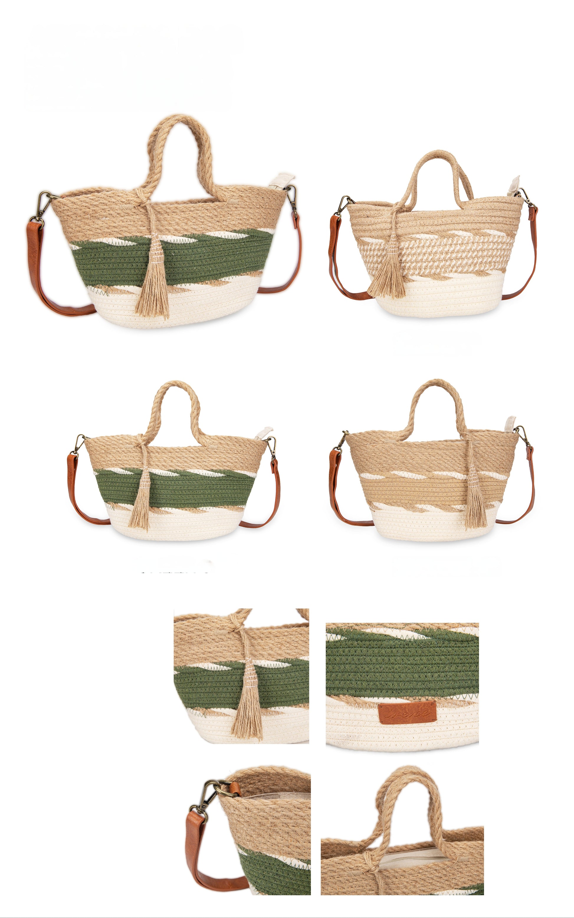 Bolso jute & algodón con borla | Irene® Riviera Tassel Bag