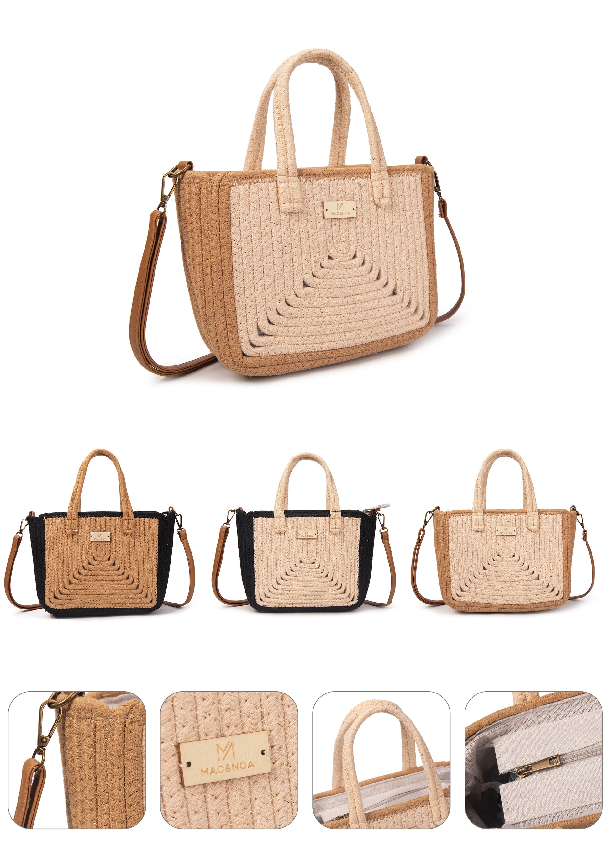 Bolso mini tote cuerda geométrico | MAC&NOA® Pyramid Bag