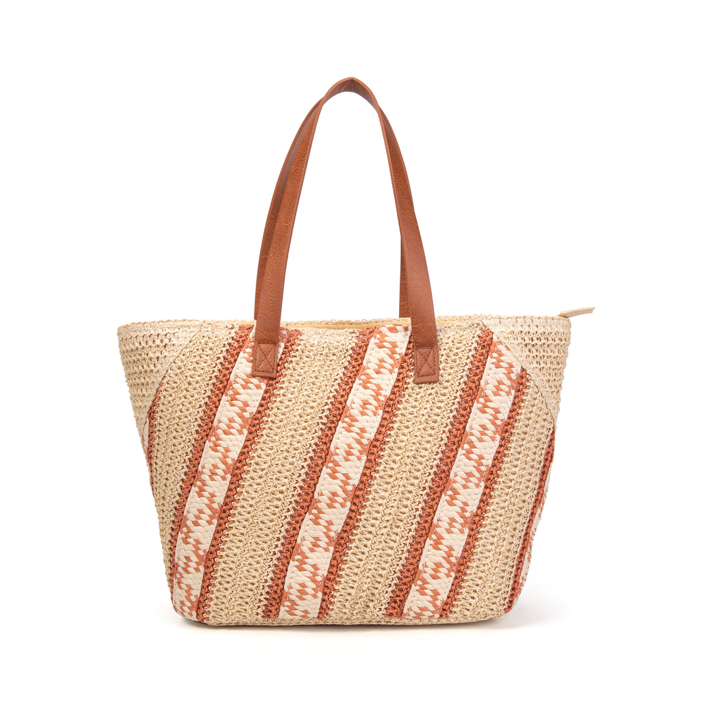 Bolso shopper rafia a rayas | MAC&NOA® Striped Coast Bag