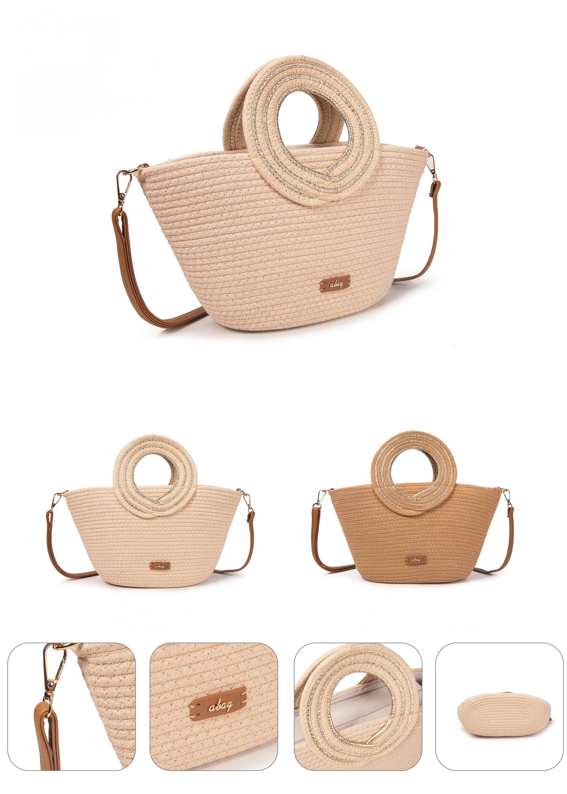 Bolso Círculo Luz | Shopper de cuerda con asas redondas