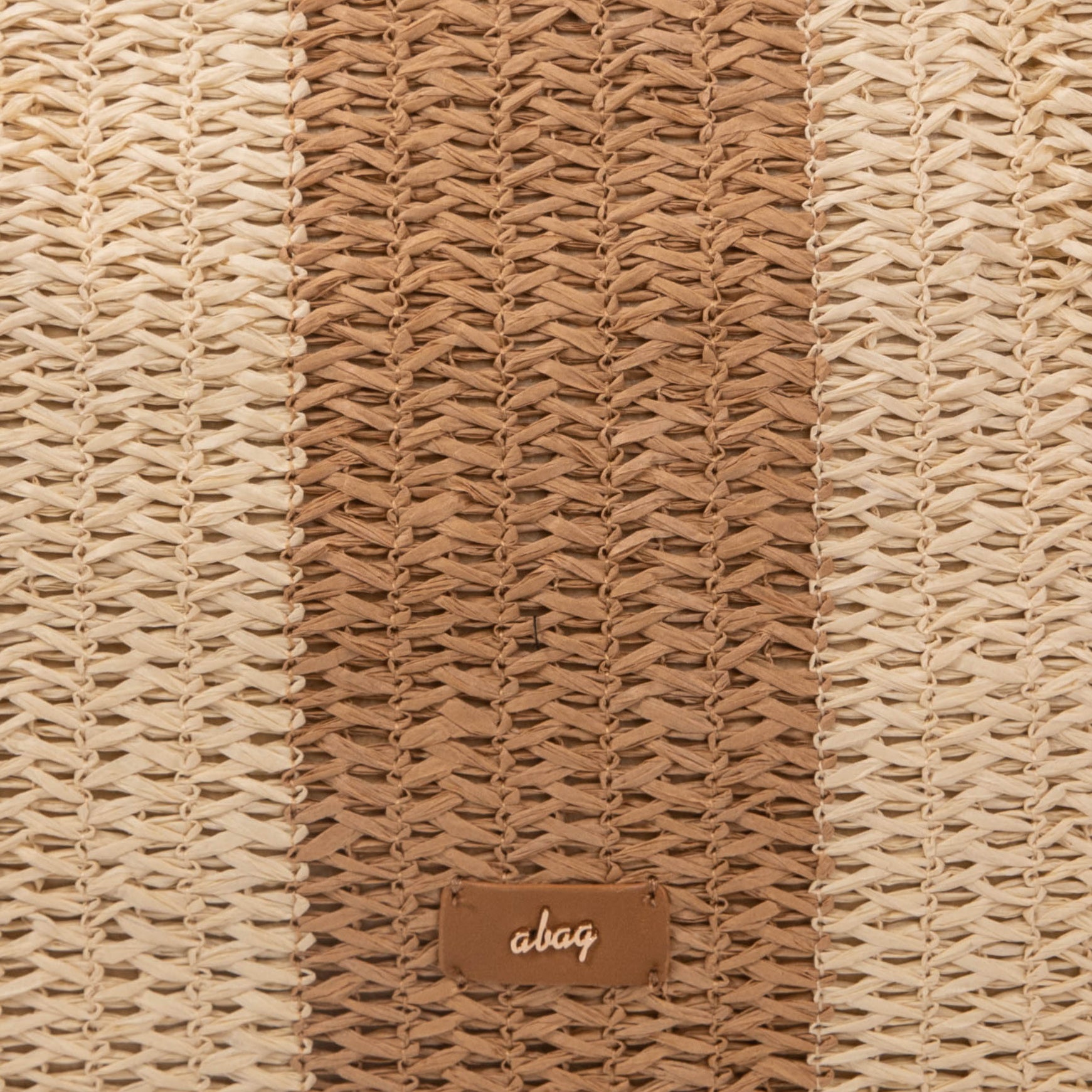 Bolso tote de rafia bicolor con asas de bambú | Abag® Bamboo Stripe