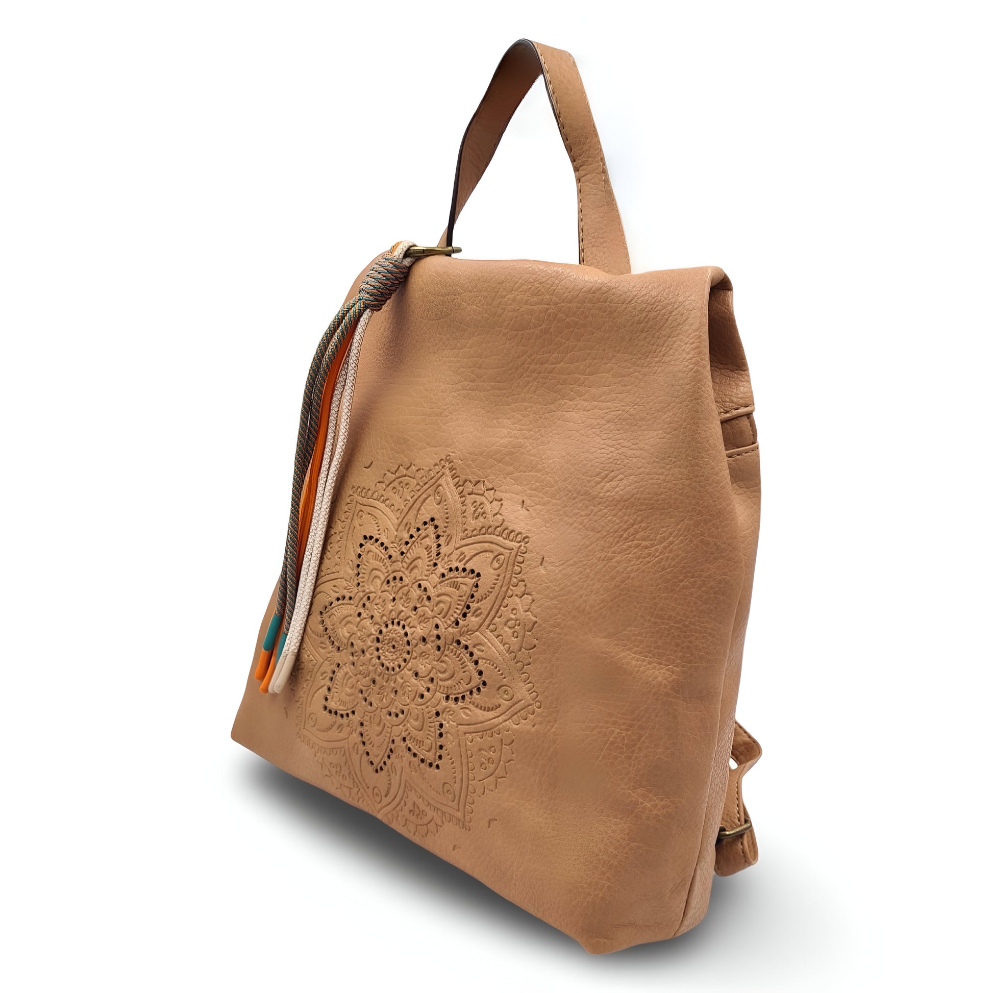 Mochila antirrobo de ecopiel con mandala y borla | Mac&Noa® Lotus Tassel Backpack