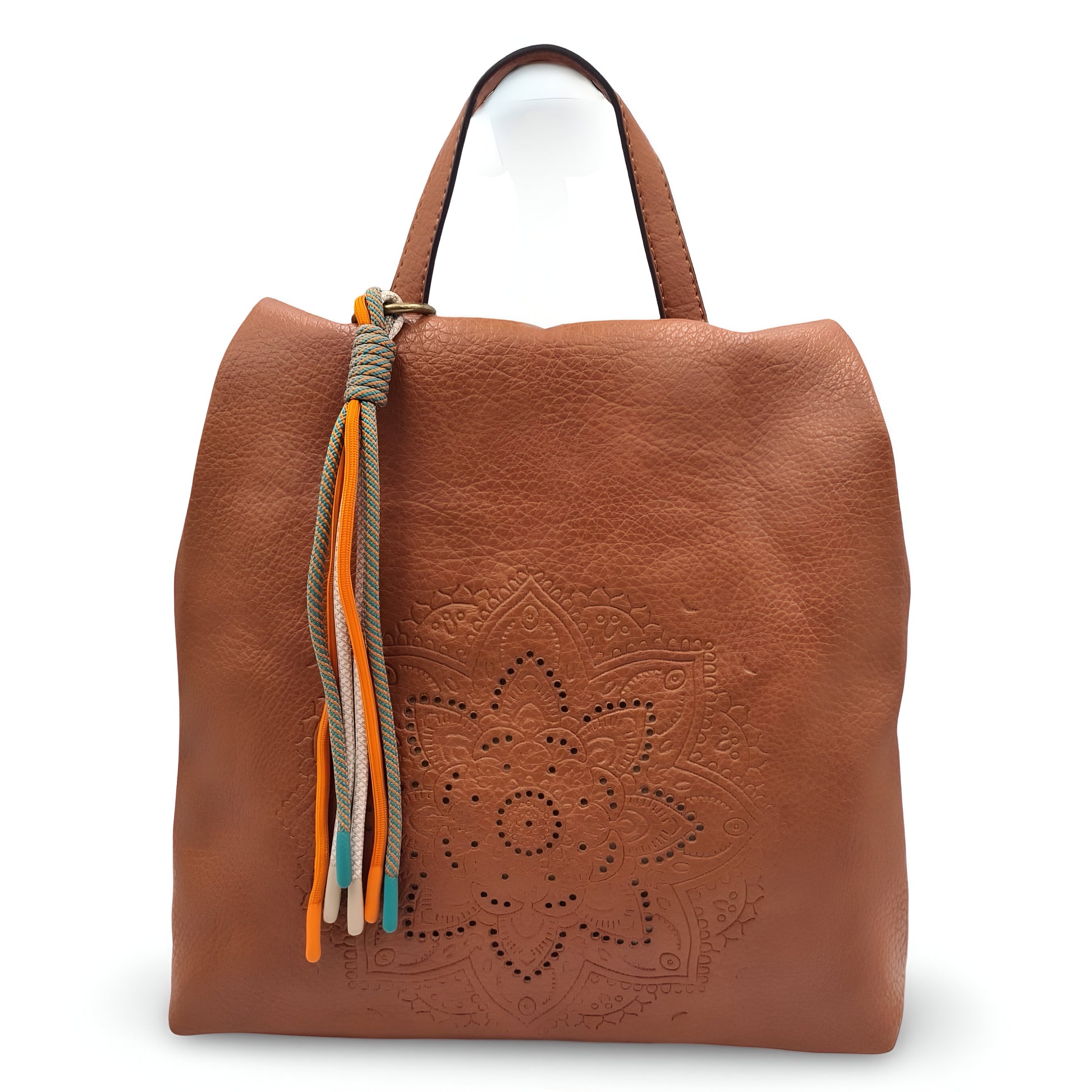 Mochila antirrobo de ecopiel con mandala y borla | Mac&Noa® Lotus Tassel Backpack