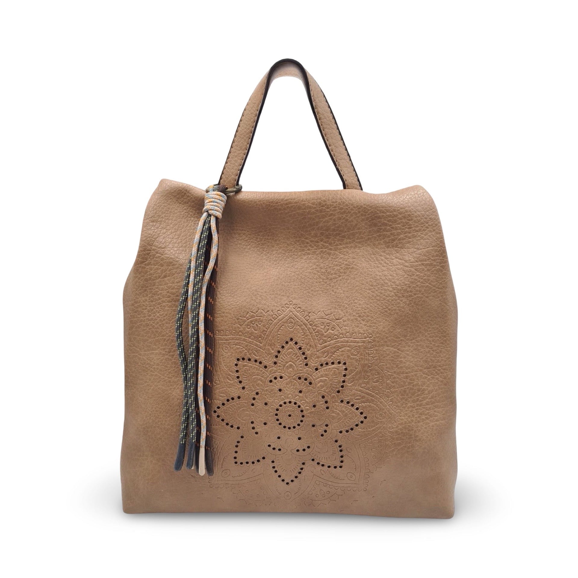 Mochila antirrobo de ecopiel con mandala y borla | Mac&Noa® Lotus Tassel Backpack