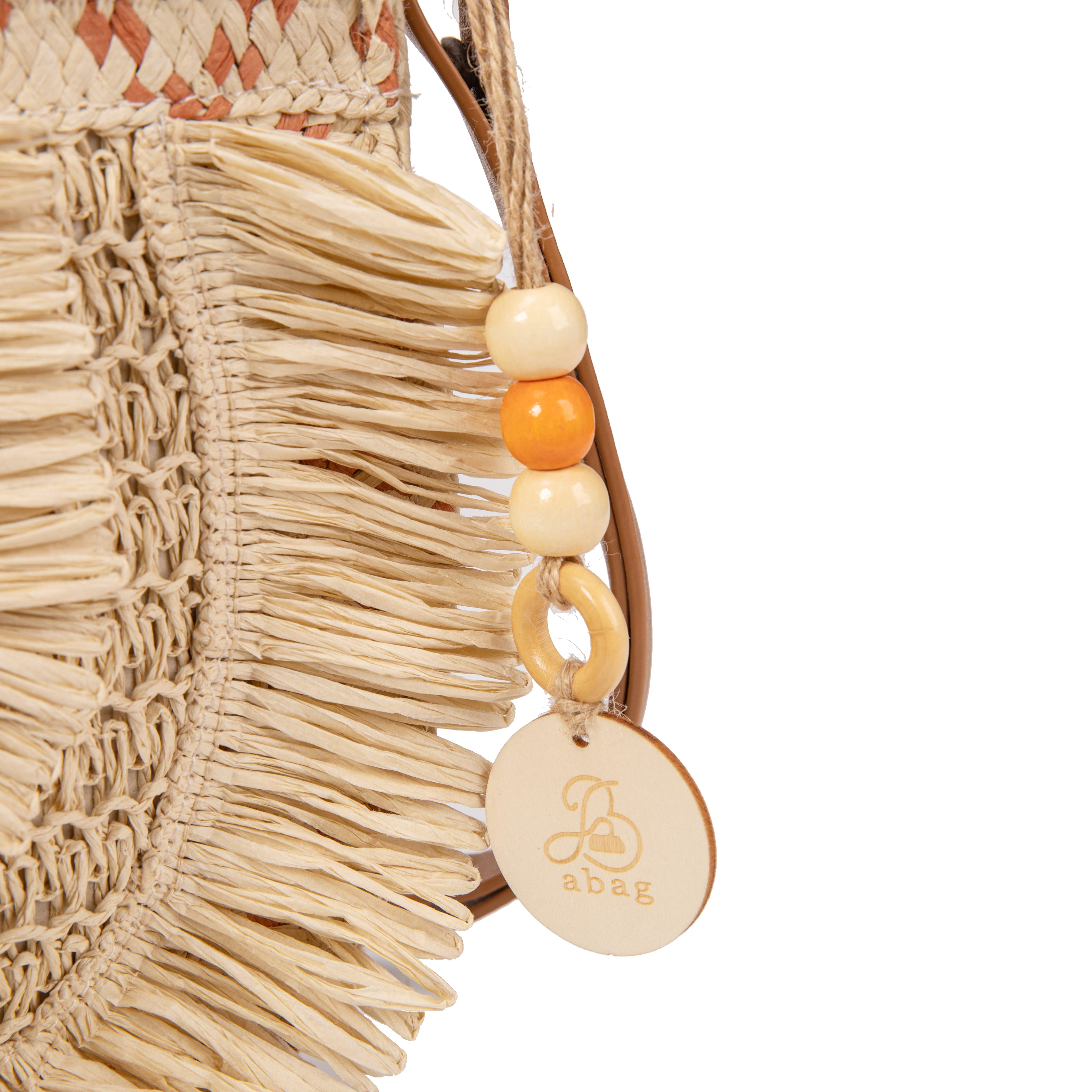 Bolso de rafia con flecos y bandolera regulable | Diseño artesanal exclusivo para verano 2026| Ligero y natural | Edición limitada | ABAG