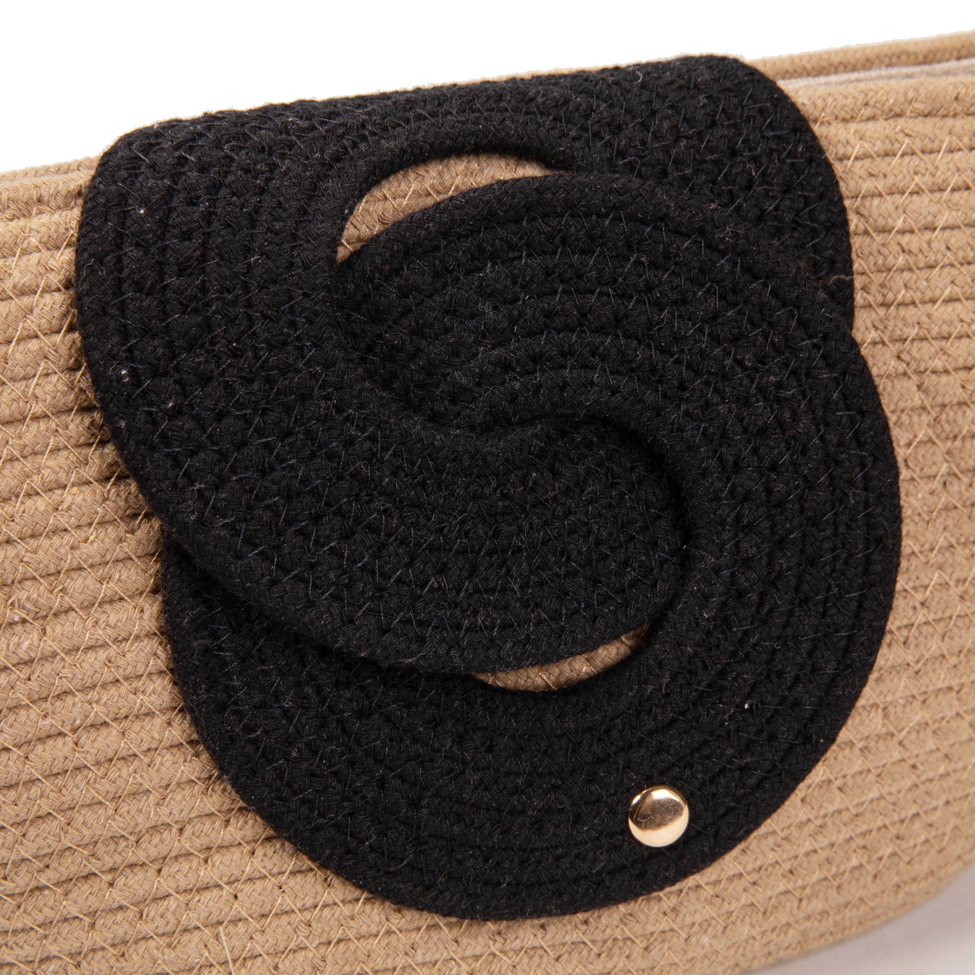 Bolso de algodón con detalle frontal entrelazado y bandolera ajustable | Diseño compacto y elegante para verano 2026 | Edición limitada