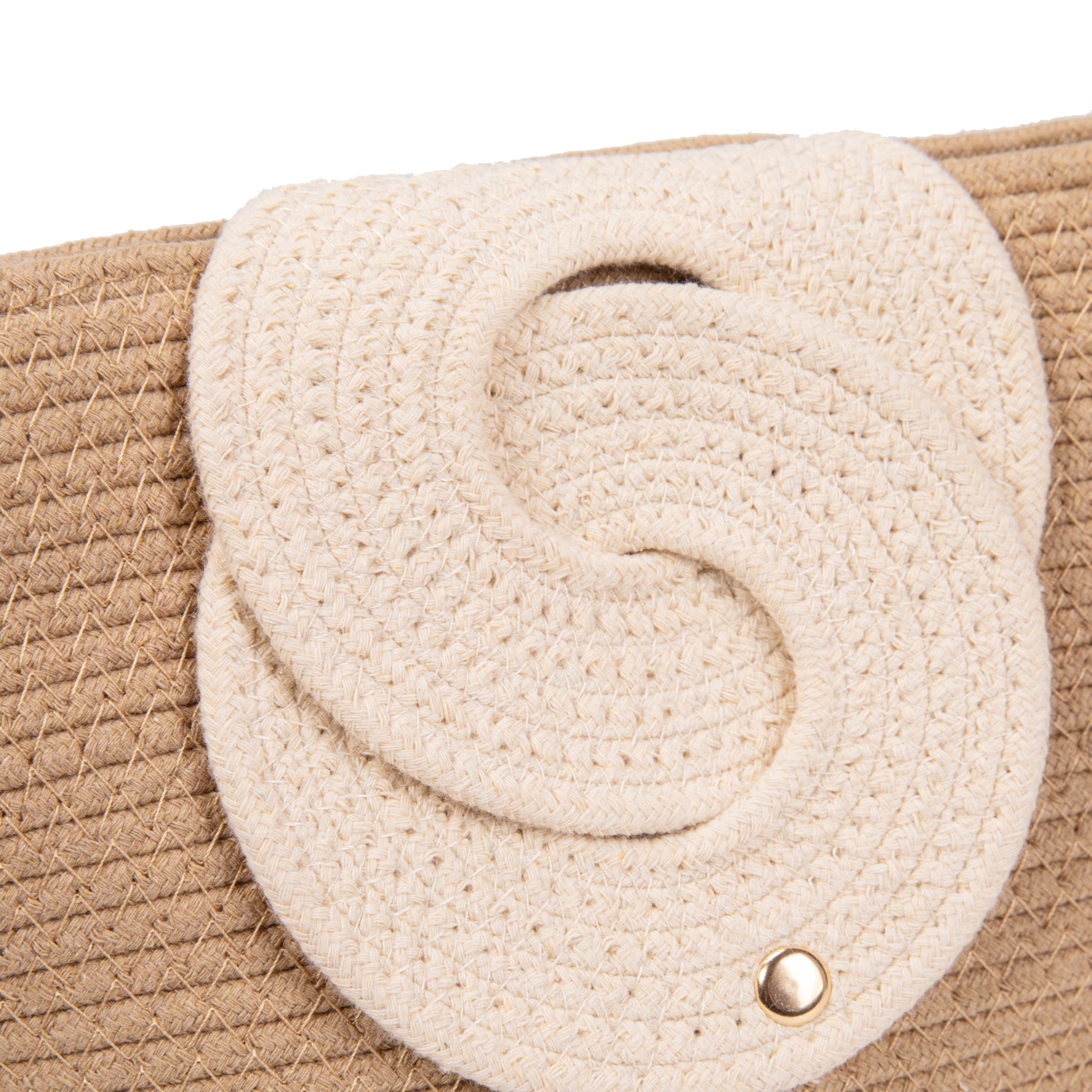 Bolso de algodón con detalle frontal entrelazado y bandolera ajustable | Diseño compacto y elegante para verano 2026 | Edición limitada