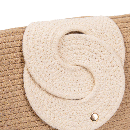 Bolso de algodón con detalle frontal entrelazado y bandolera ajustable | Diseño compacto y elegante para verano 2026 | Edición limitada
