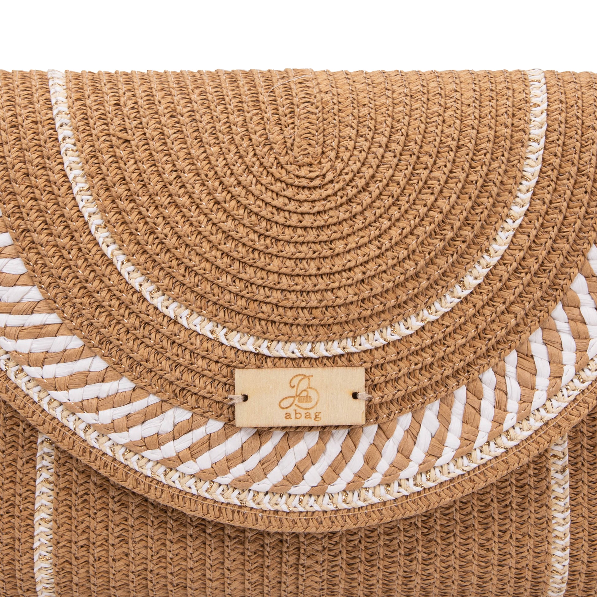 Clutch de rafia bicolor con solapa circular | Abag® Riviera Envelope