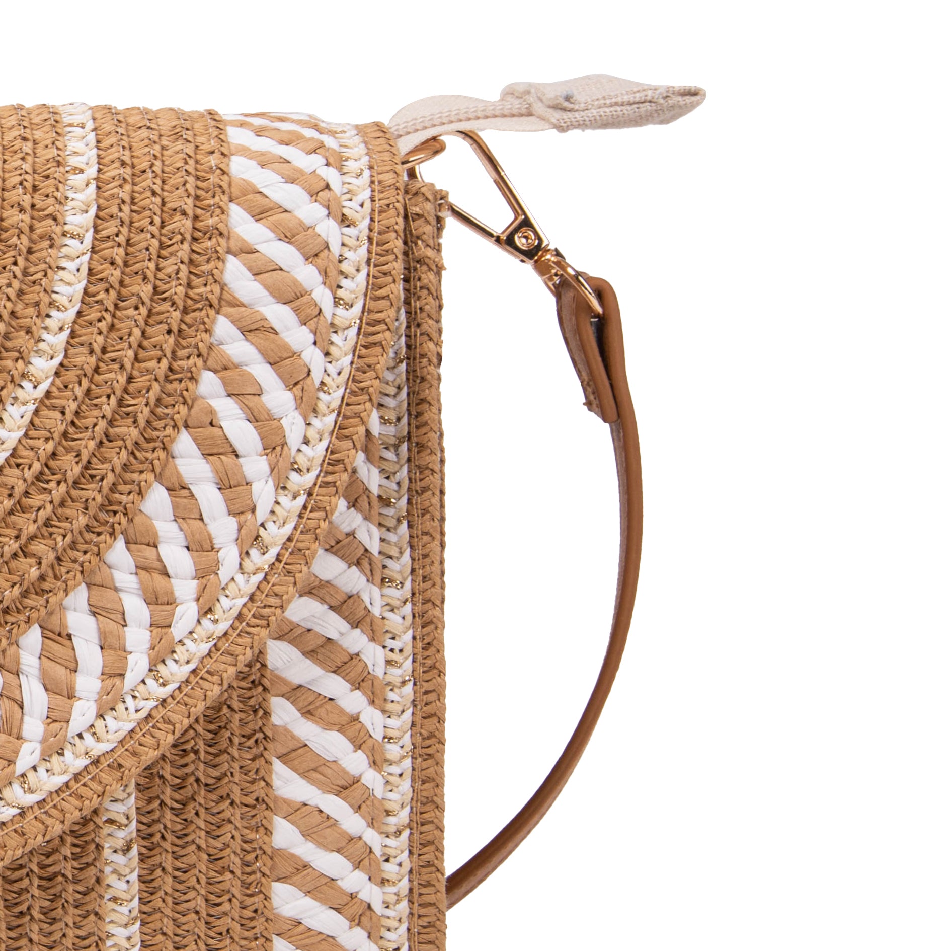 Clutch de rafia bicolor con solapa circular | Abag® Riviera Envelope