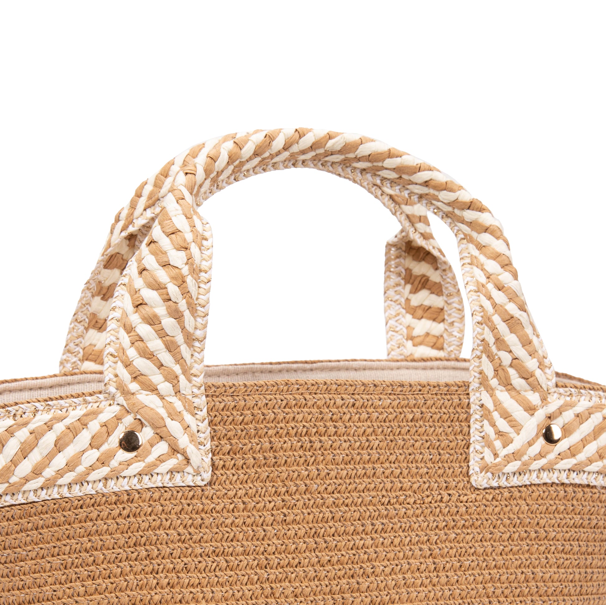Bolso de rafia trenzada con asa corta y bandolera | Capazo mini de verano mujer
