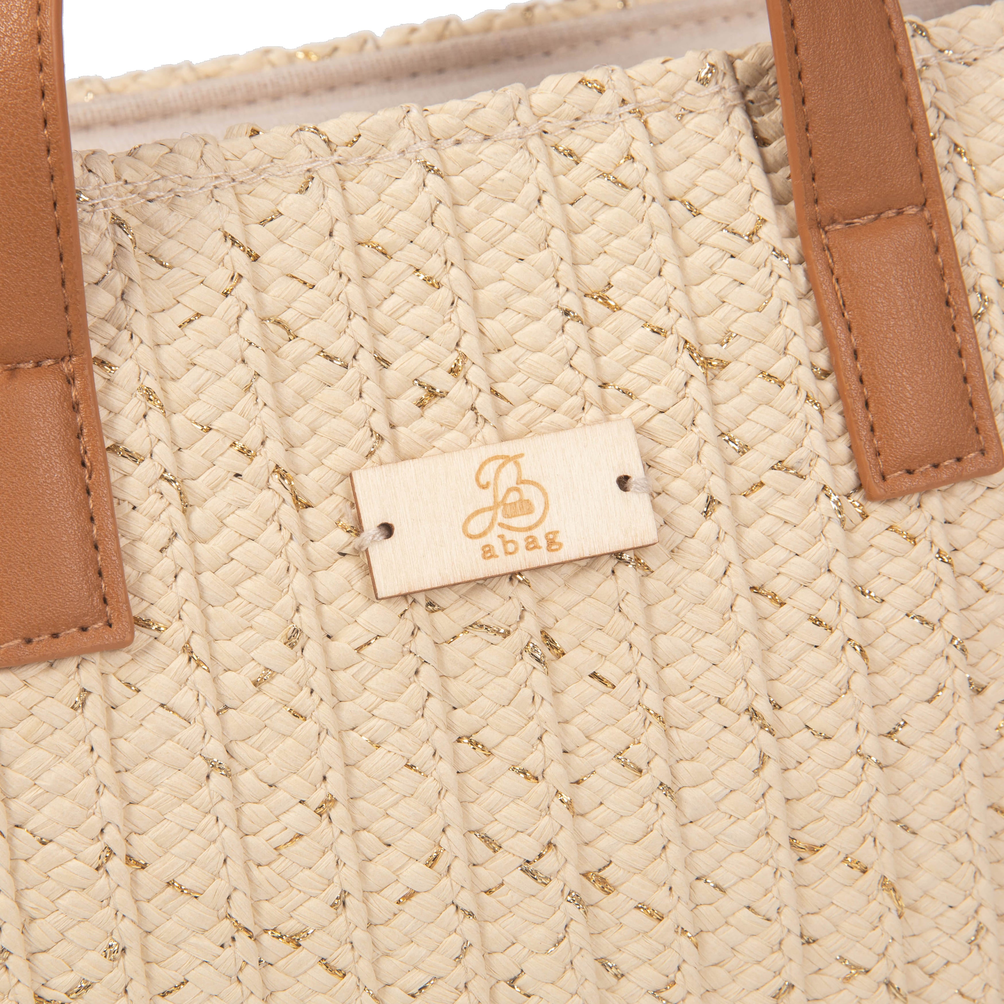 Bolso Tote de Rafia con Bandolera y Asas Camel | Elegante y Funcional