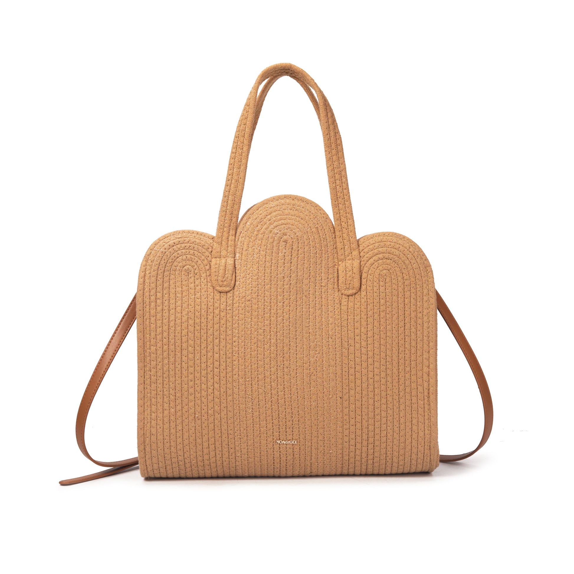 Bolso tote de rafia con silueta nube y lurex dorado | Shopper NOA&IRE