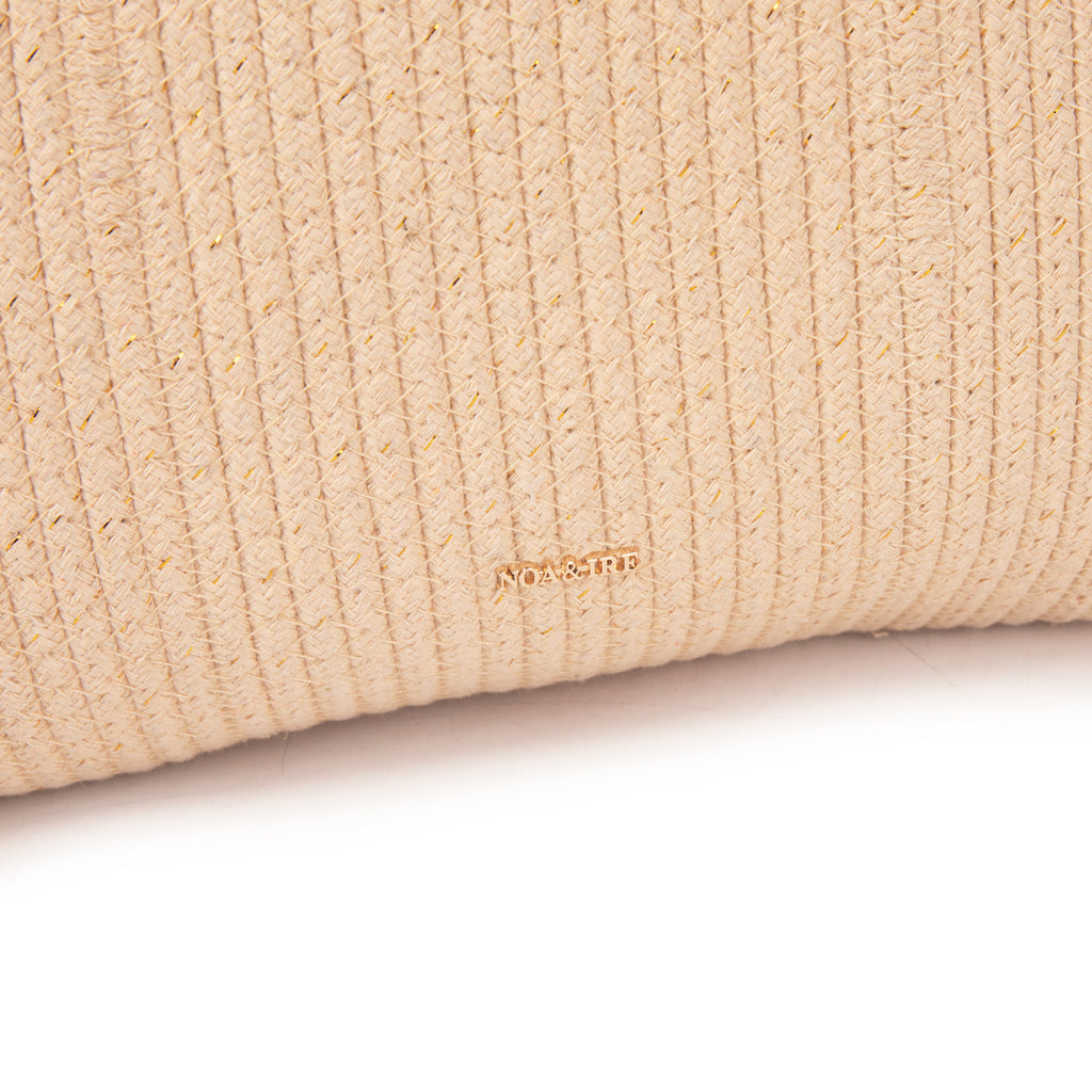Bolso tote de rafia con silueta nube y lurex dorado | Shopper NOA&IRE