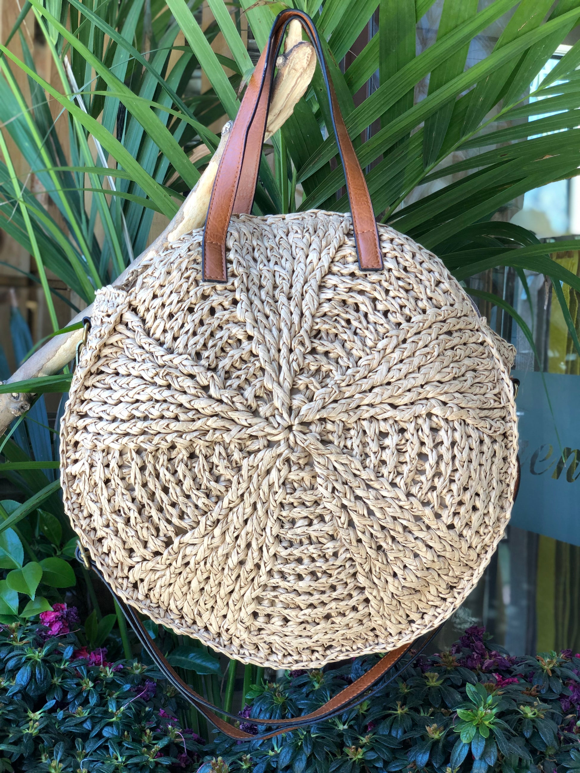 Capazo redondo de rafia trenzada | Irene® Palma Circle Bag