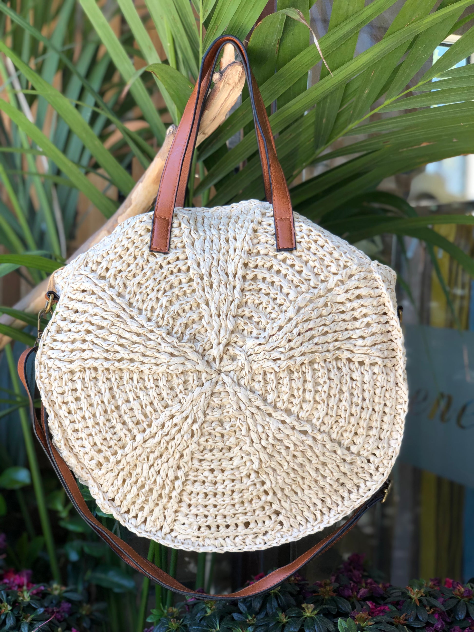 Capazo redondo de rafia trenzada | Irene® Palma Circle Bag
