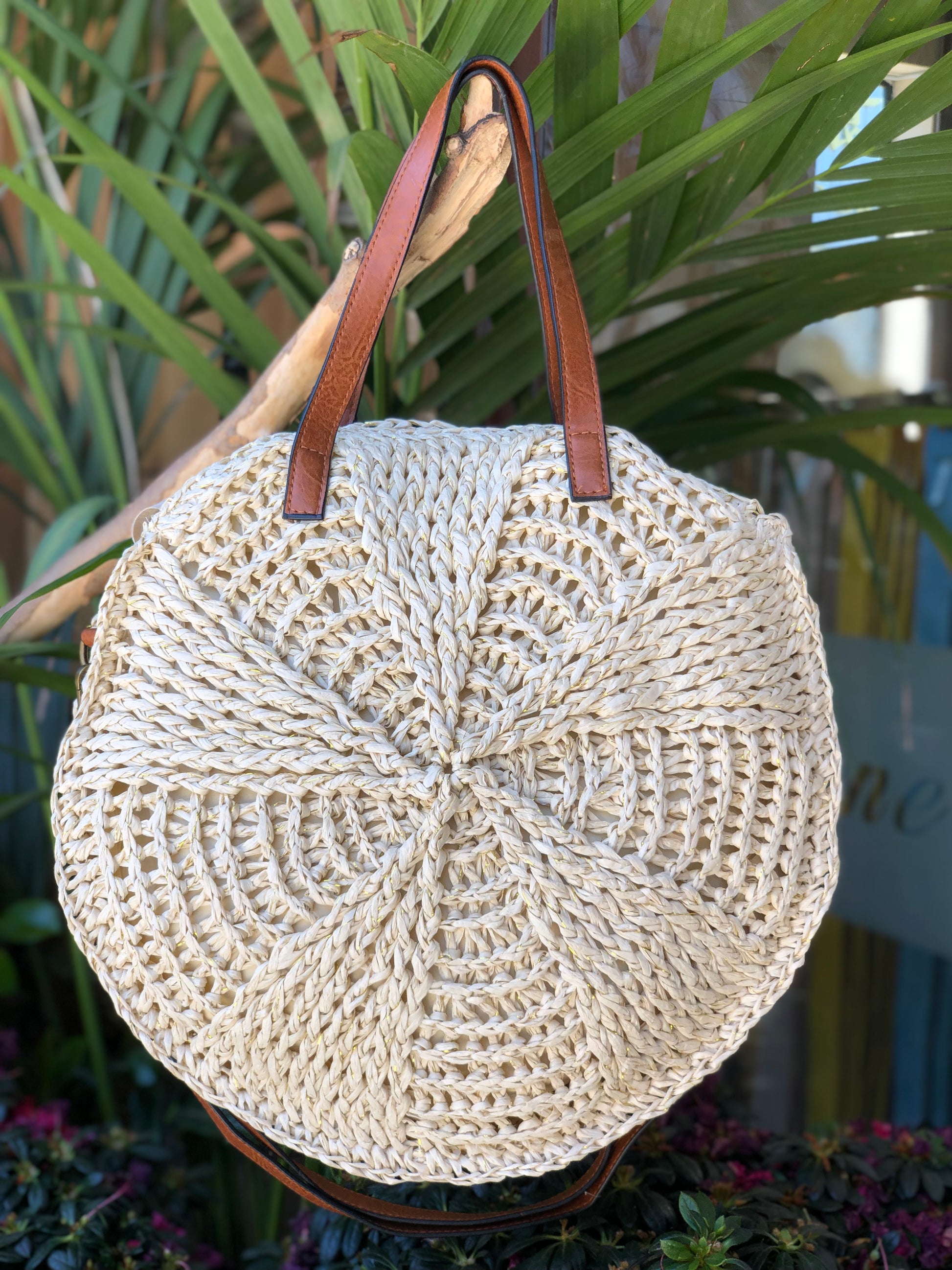 Capazo redondo de rafia trenzada | Irene® Palma Circle Bag