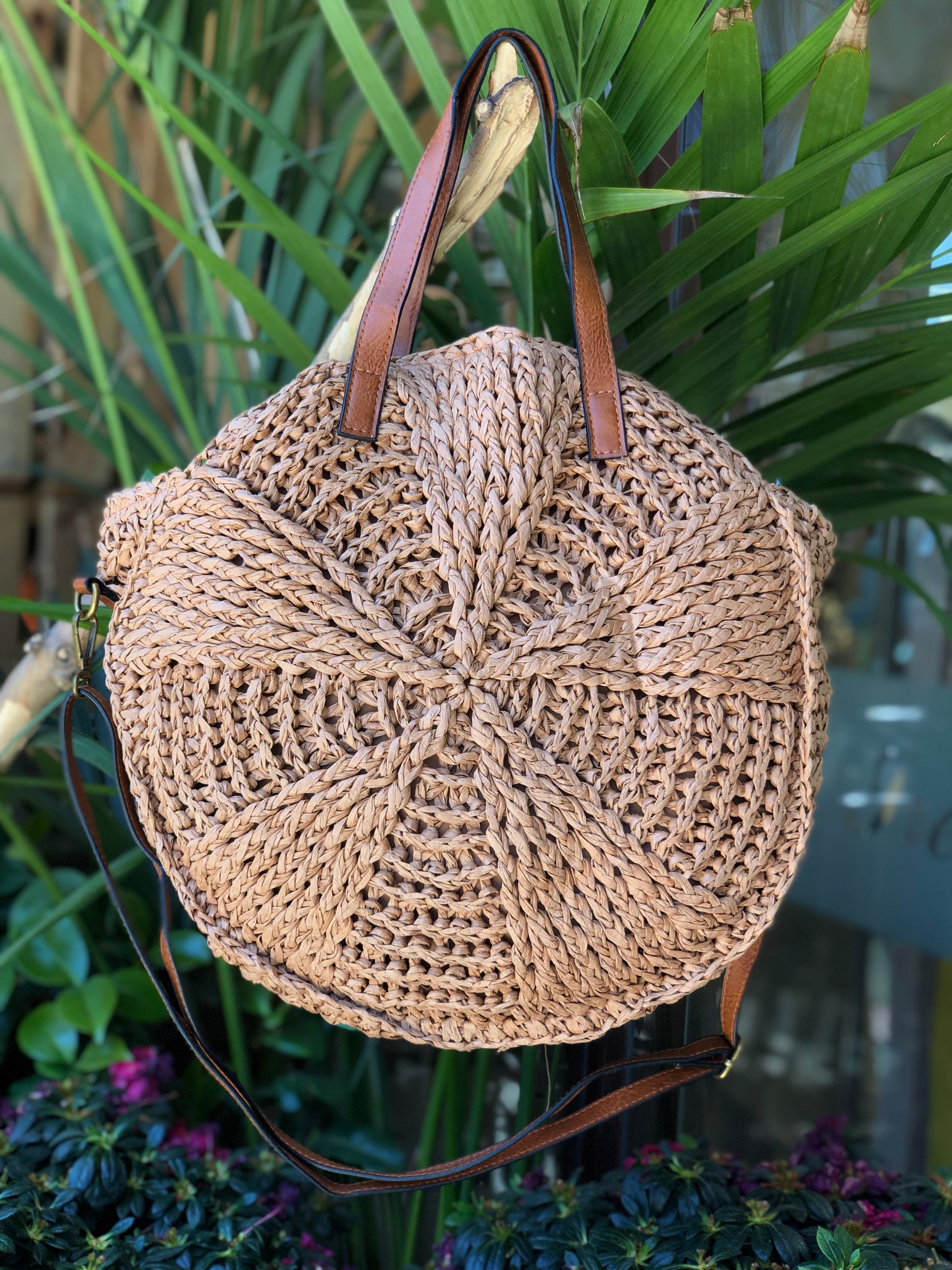 Capazo redondo de rafia trenzada | Irene® Palma Circle Bag