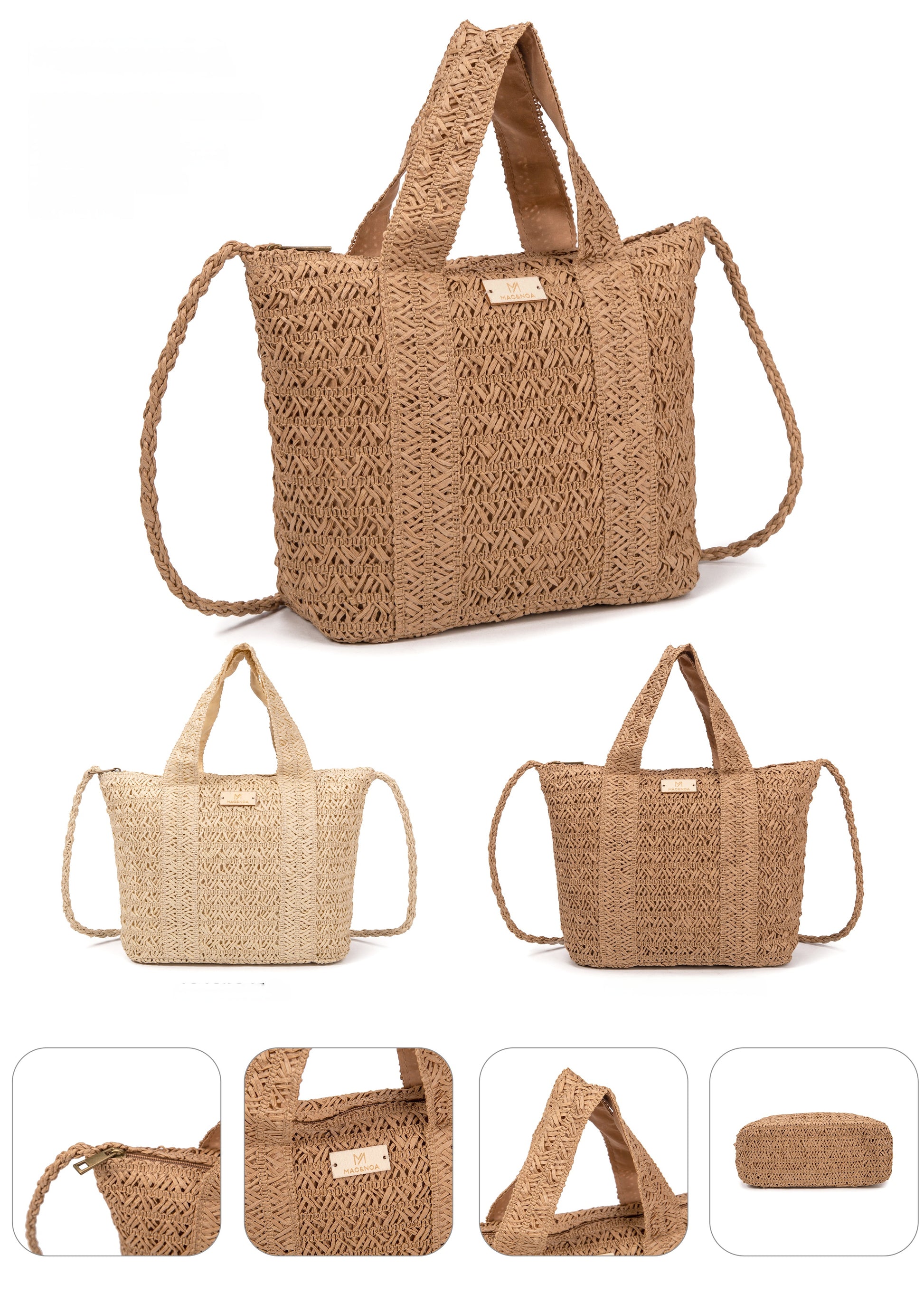 Bolso rafia shopper & bandolera | MAC&NOA® Seaside Bag