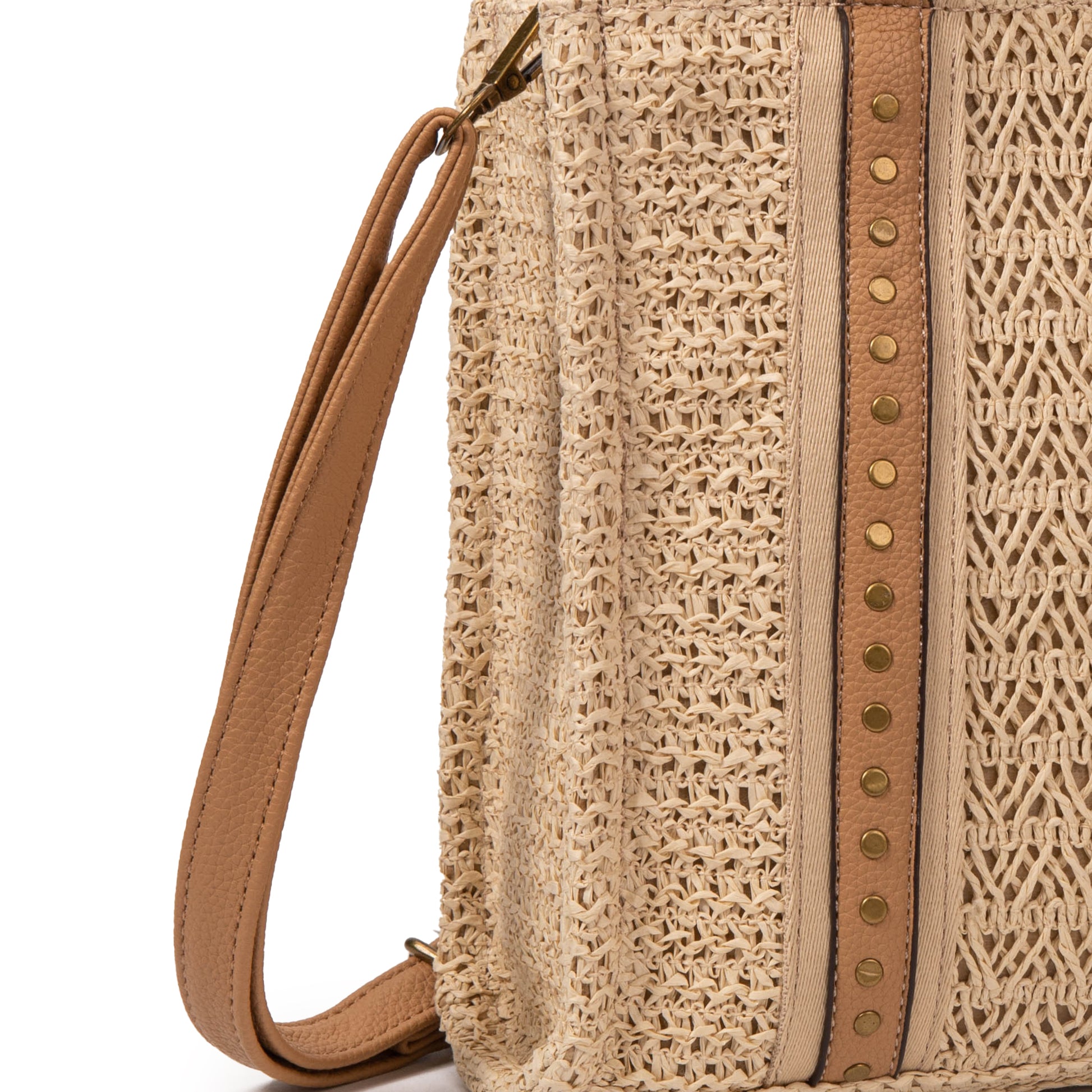 Bolso rafia cuadrado con tachuelas | MAC&NOA® Urban Stud Bag