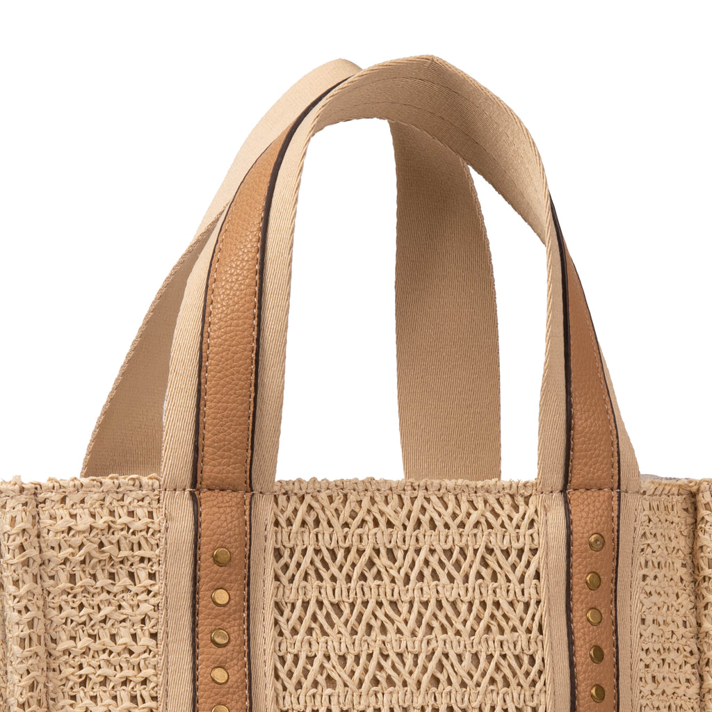 Bolso rafia cuadrado con tachuelas | MAC&NOA® Urban Stud Bag