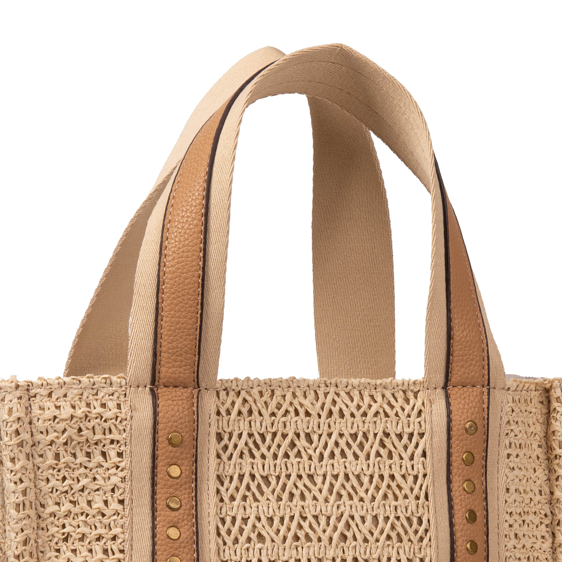 Bolso rafia cuadrado con tachuelas | MAC&NOA® Urban Stud Bag