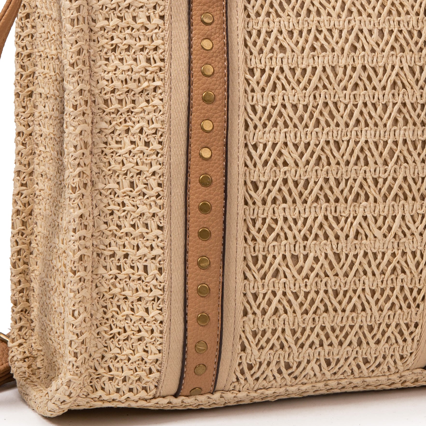 Bolso rafia cuadrado con tachuelas | MAC&NOA® Urban Stud Bag