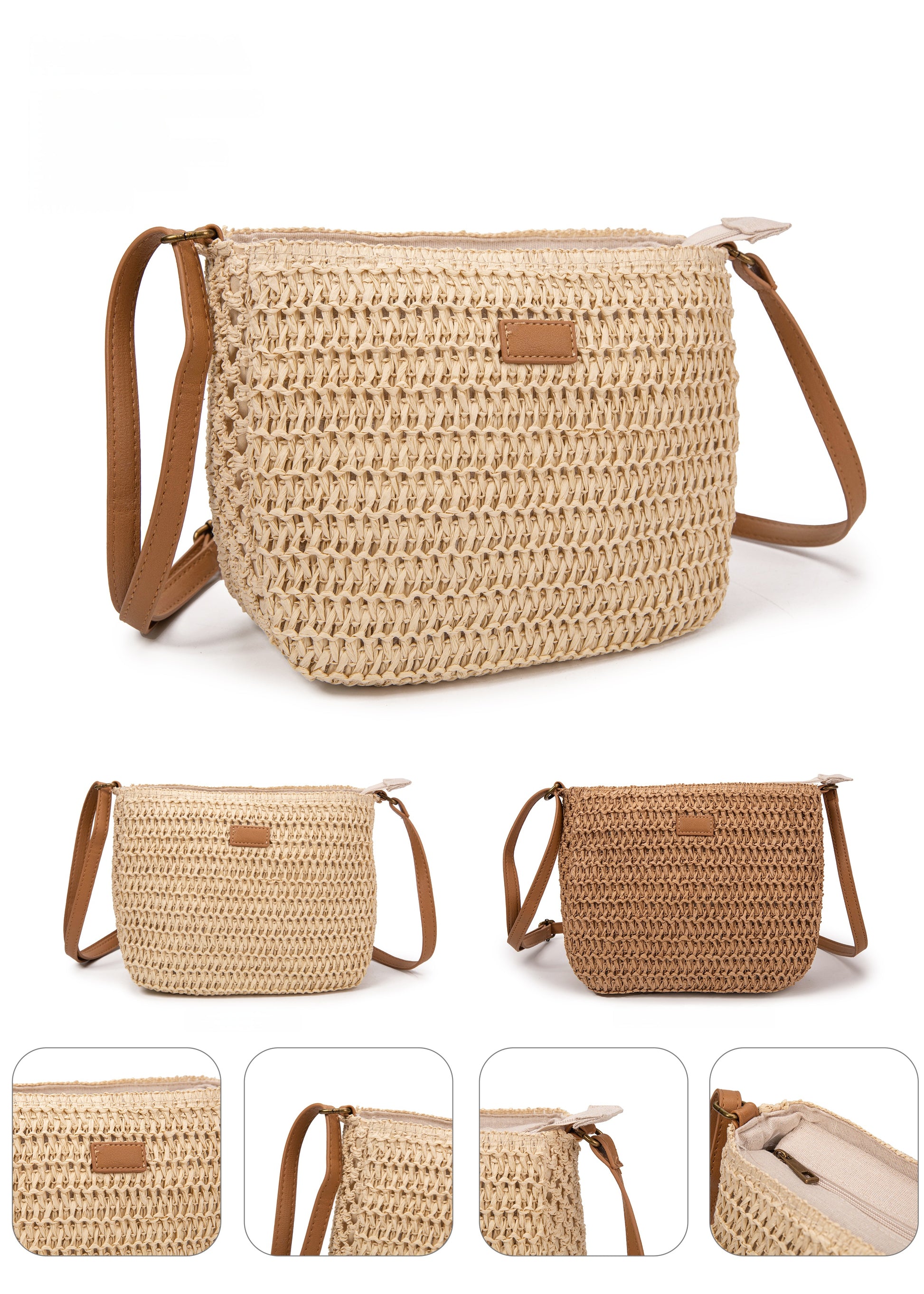Bolso bandolera rafia tejido | MAC&NOA® Breeze Crossbody