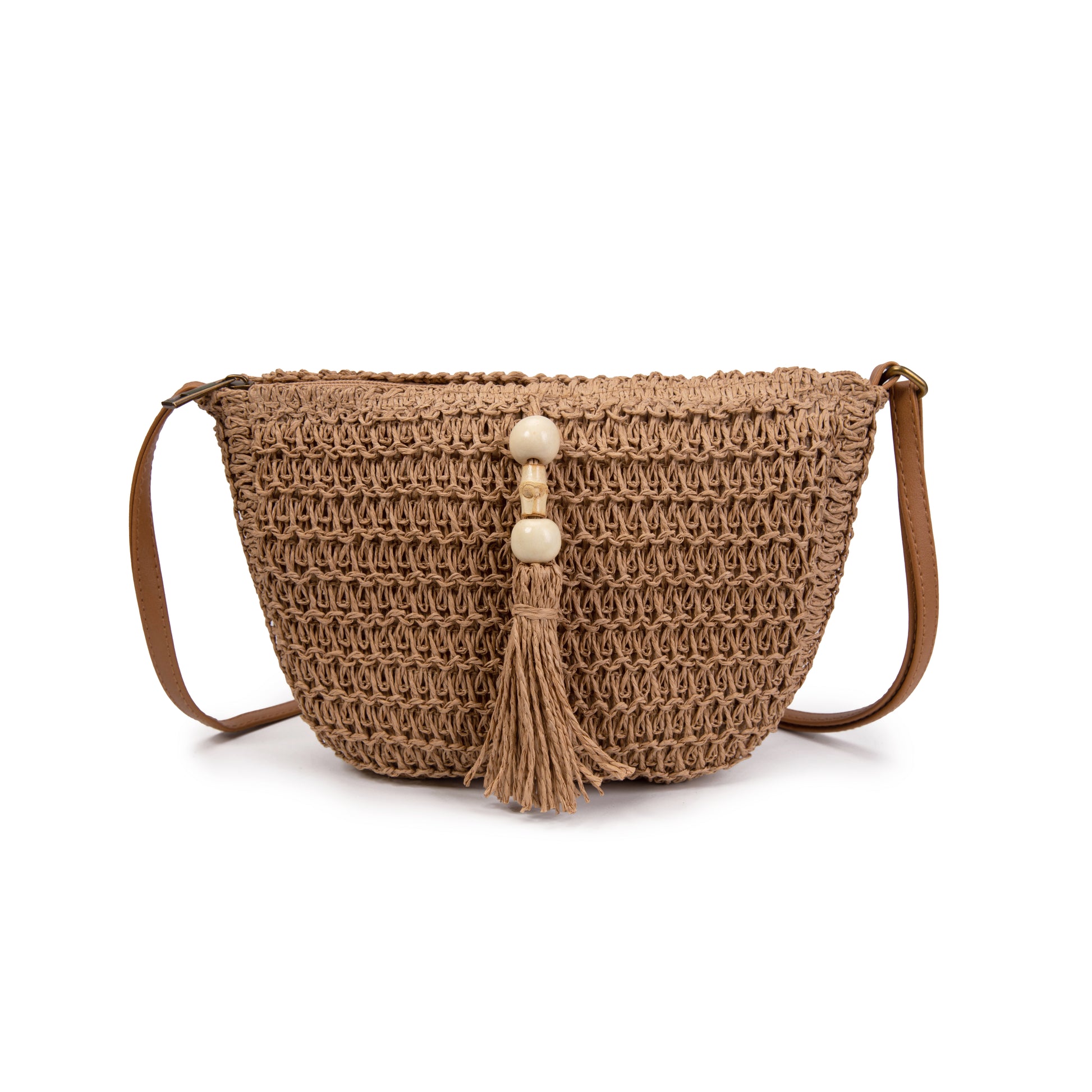 Bolso rafia con borla & cuentas | MAC&NOA® Tassel Beads Bag