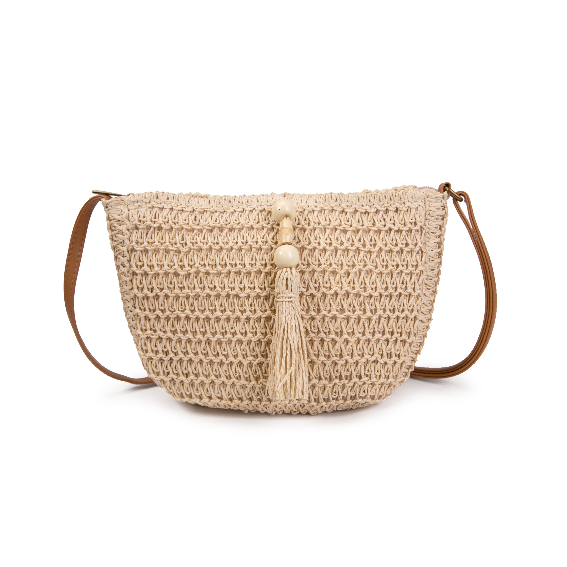 Bolso rafia con borla & cuentas | MAC&NOA® Tassel Beads Bag