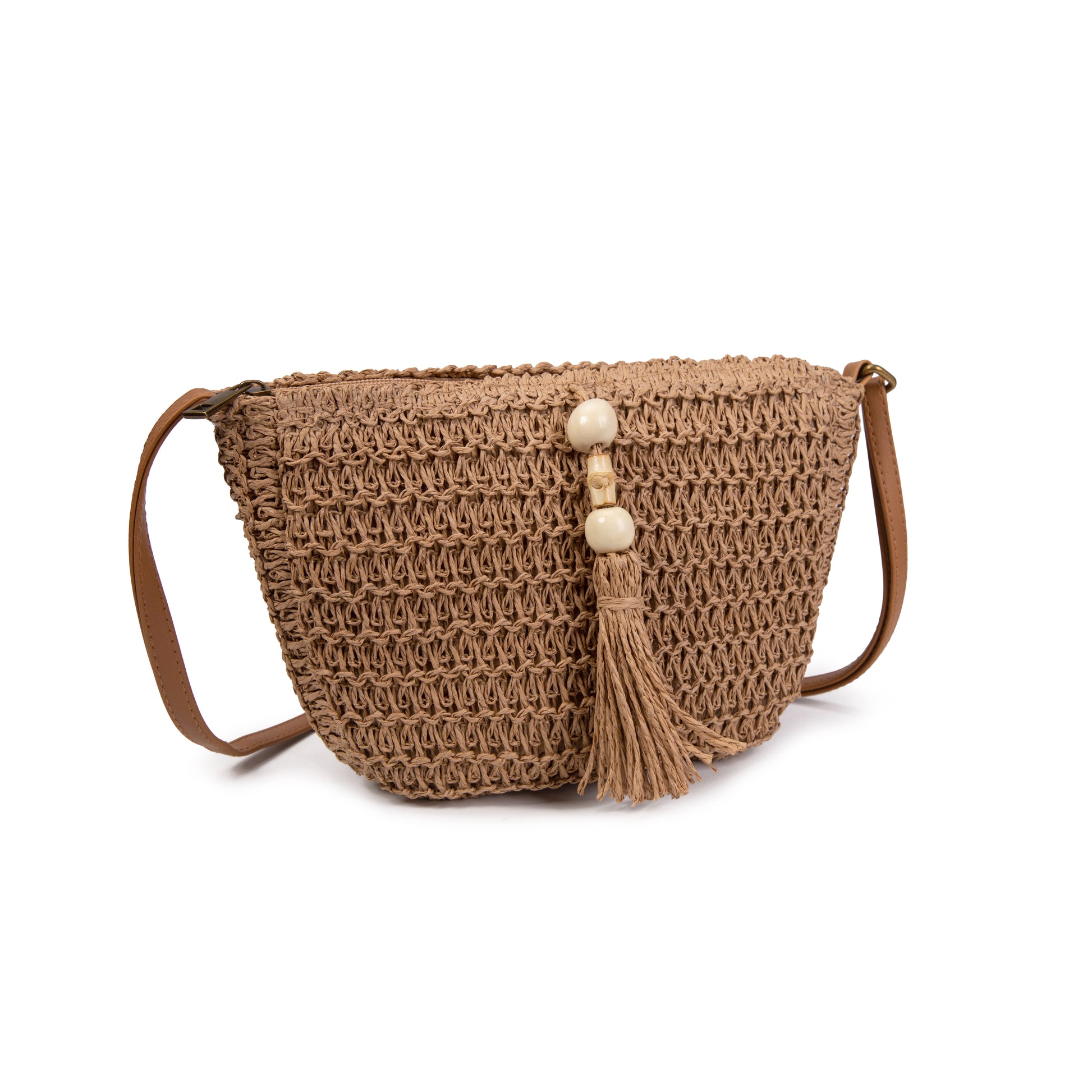 Bolso rafia con borla & cuentas | MAC&NOA® Tassel Beads Bag