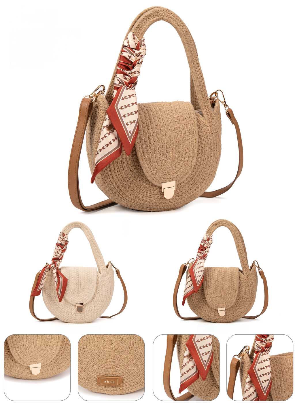 Bolso semiluna con pañuelo | ABag® Moon Scarf Tote
