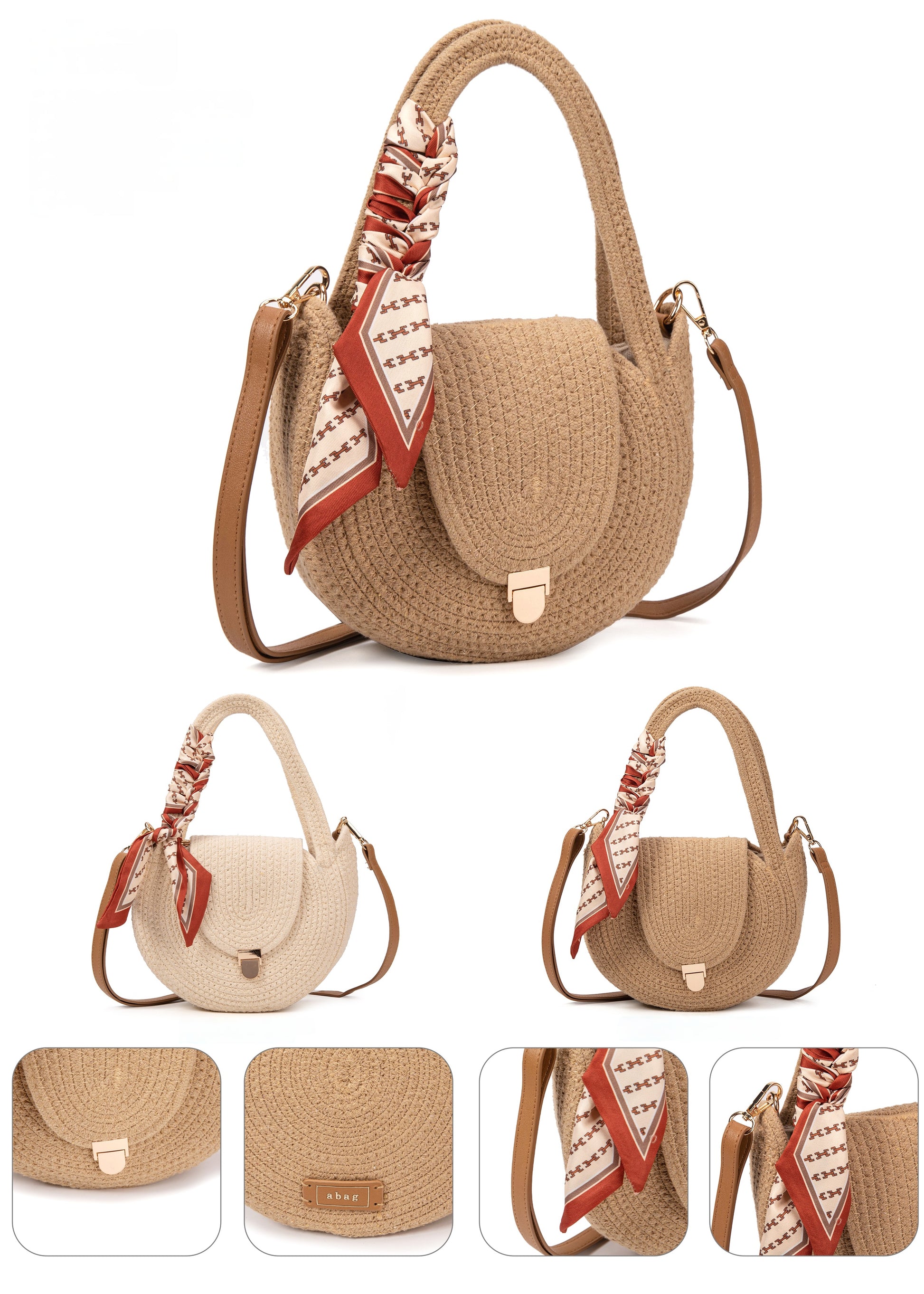 Bolso semiluna con pañuelo | ABag® Moon Scarf Tote