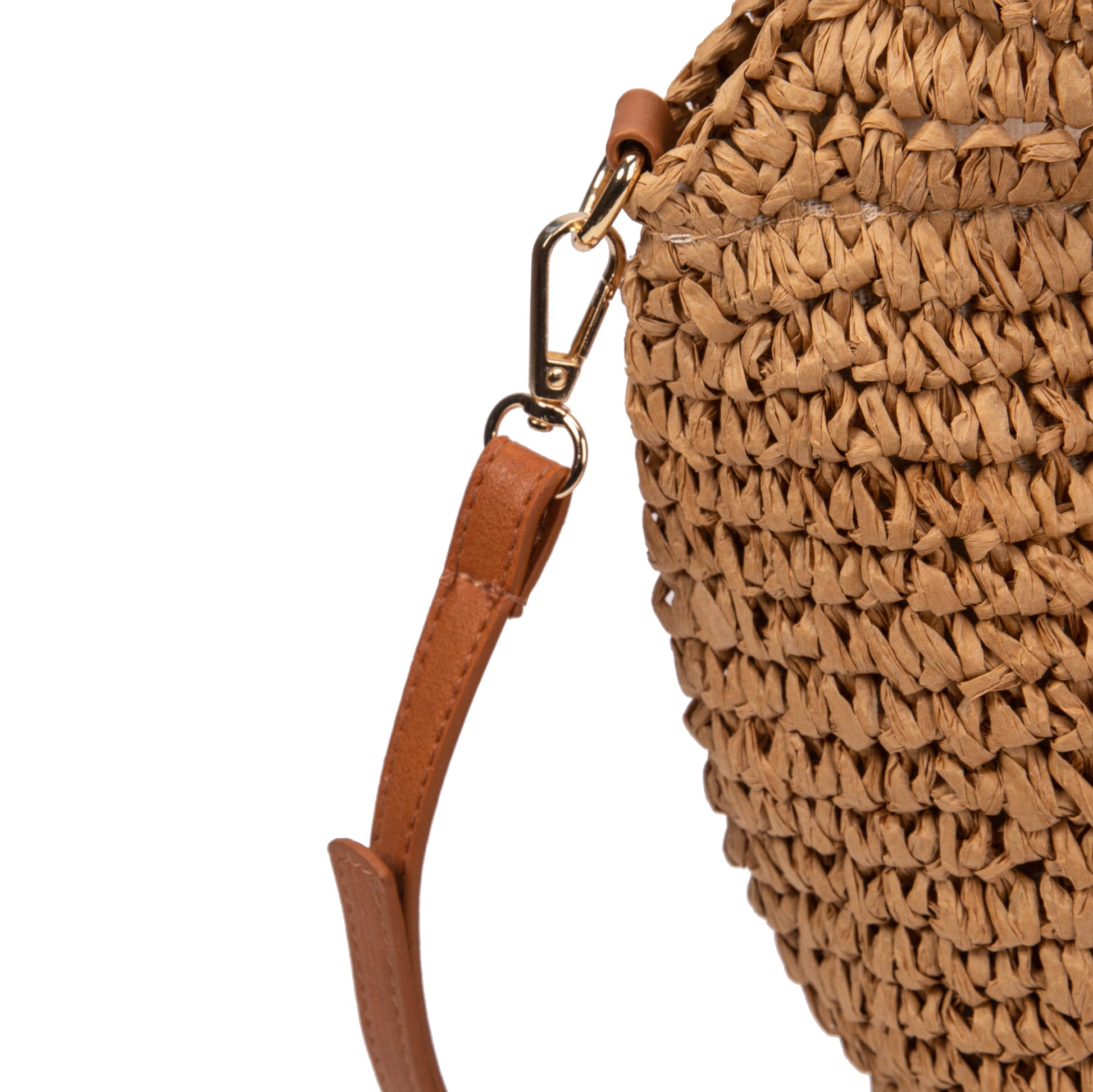 Bucket de rafia con asa trenzada y detalle cuero | Abag® Zigzag Bucket Bag