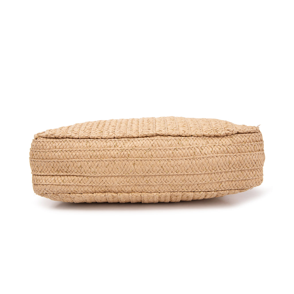 Bolso tote “Golden Rib” | ABag® shopper de rafia con destellos dorados