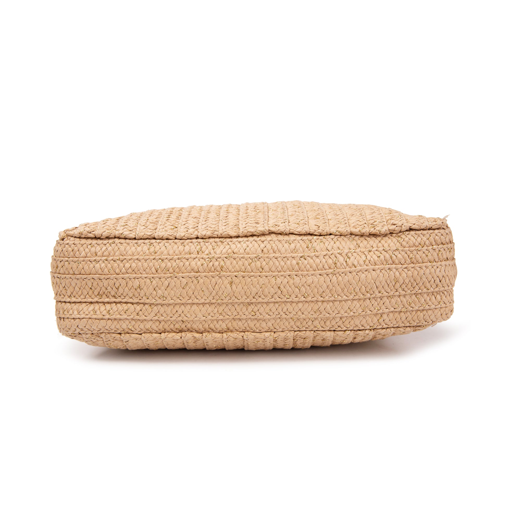 Bolso tote “Golden Rib” | ABag® shopper de rafia con destellos dorados