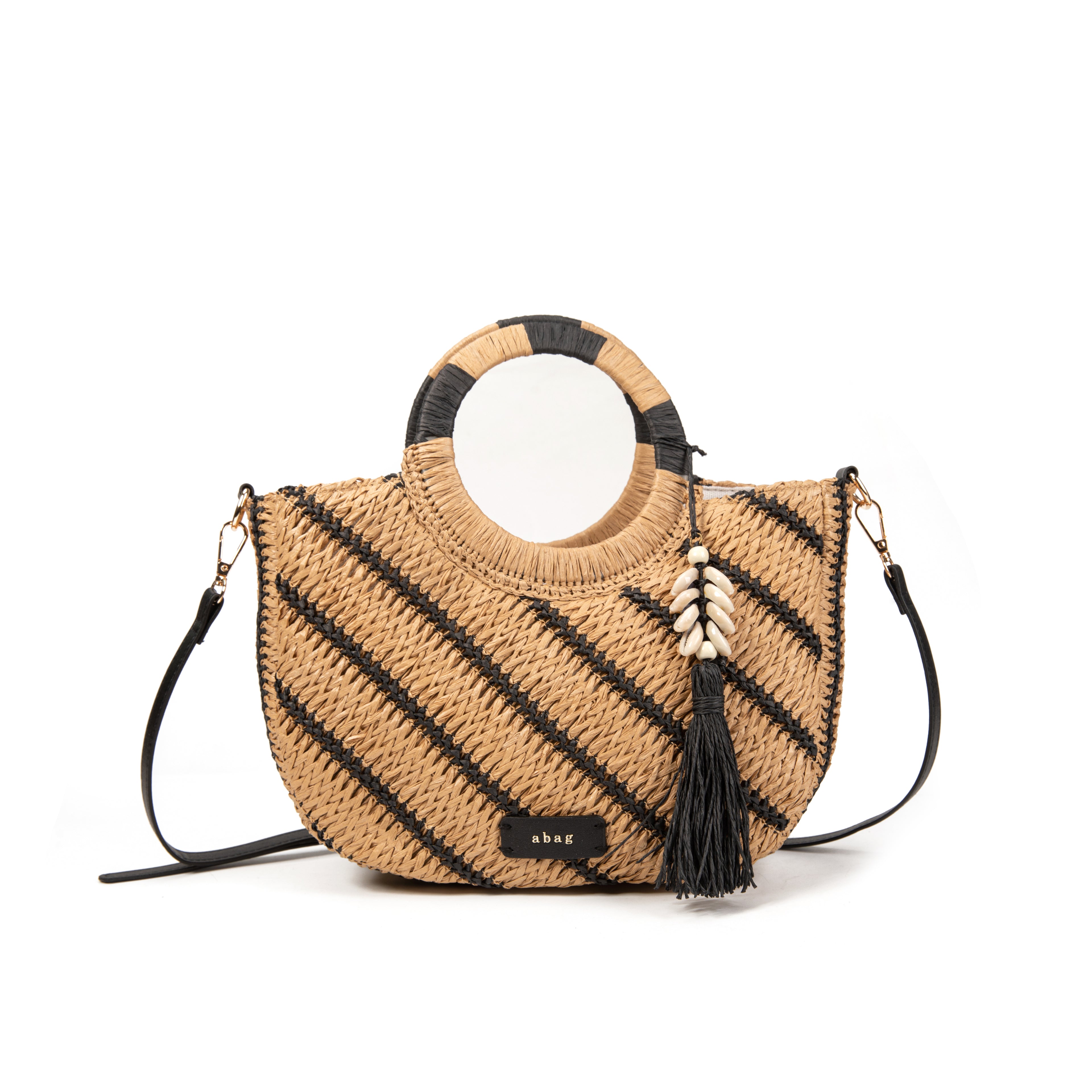 Bolso de mano a rayas