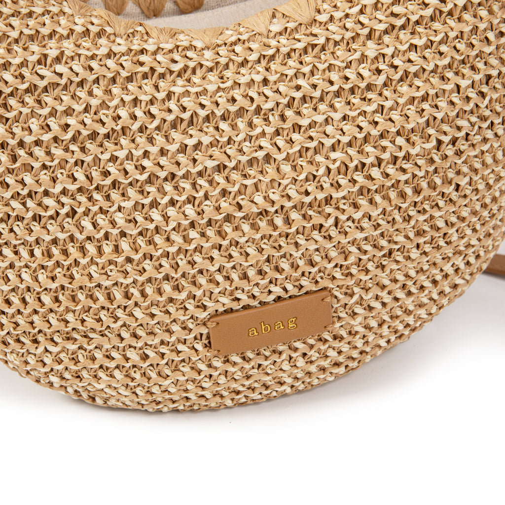 Bolso Hobo de Rafia Natural con Bandolera Ajustable