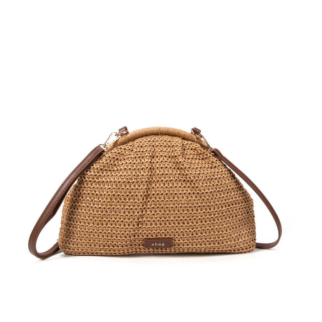 Bolso de Rafia Media Luna con Bandolera Ajustable para Mujer
