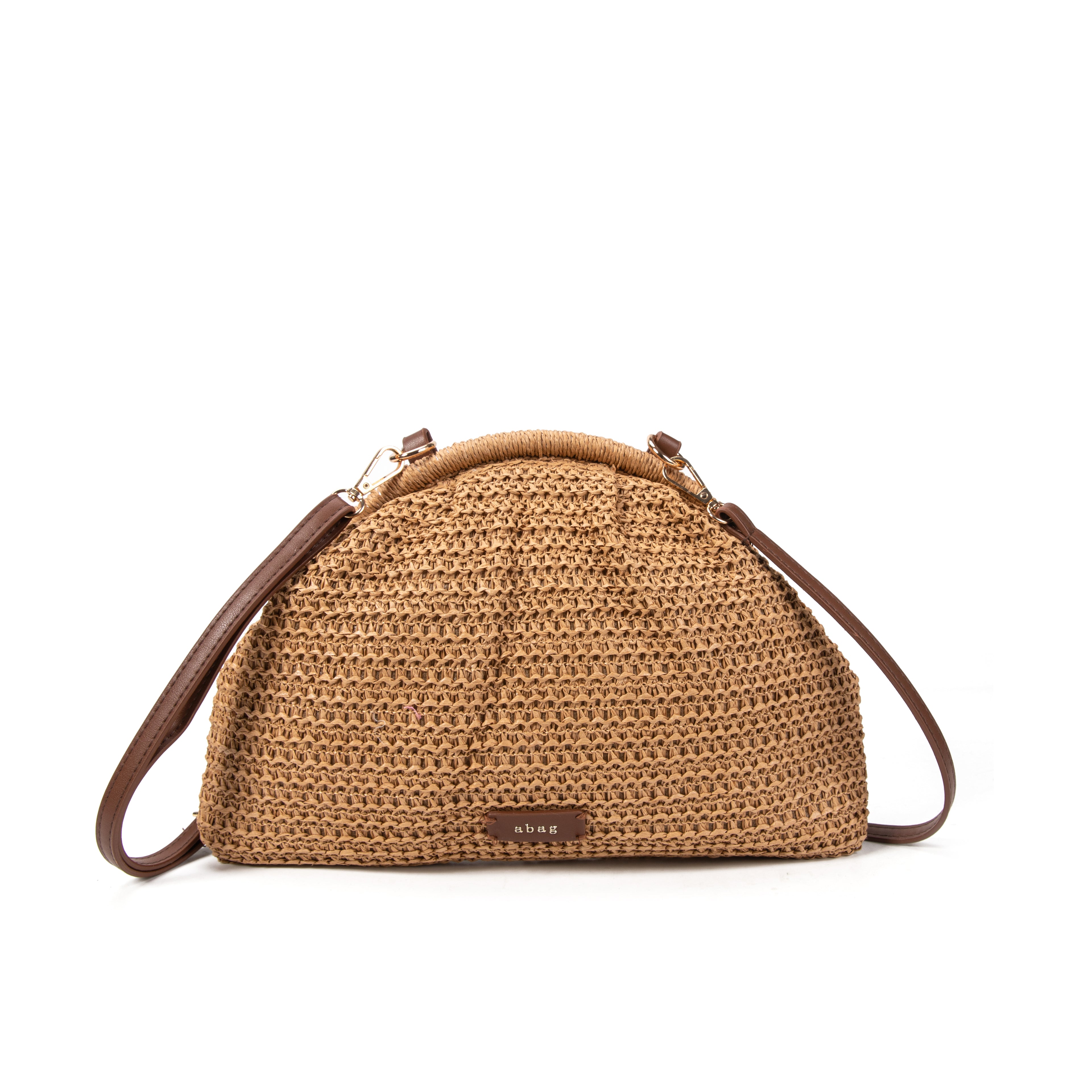 Bolso de Rafia Media Luna con Bandolera Ajustable para Mujer