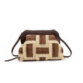 Bolso Bandolera de Rafia Trenzada Cuadros para Mujer